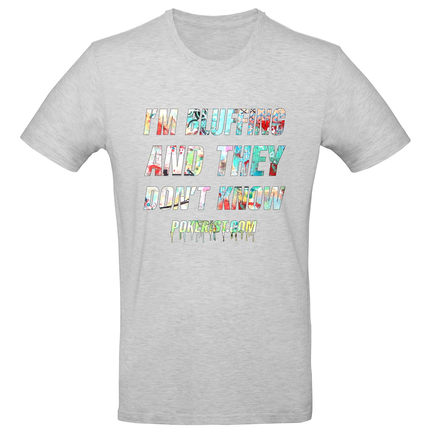 Pokerist I'm Bluffing Graffiti Men's T-Shirt - Funny Poker Player Gambling Graphic Printed Tee for Men | Perfect Poker Gift for Casino Night & Poker Party