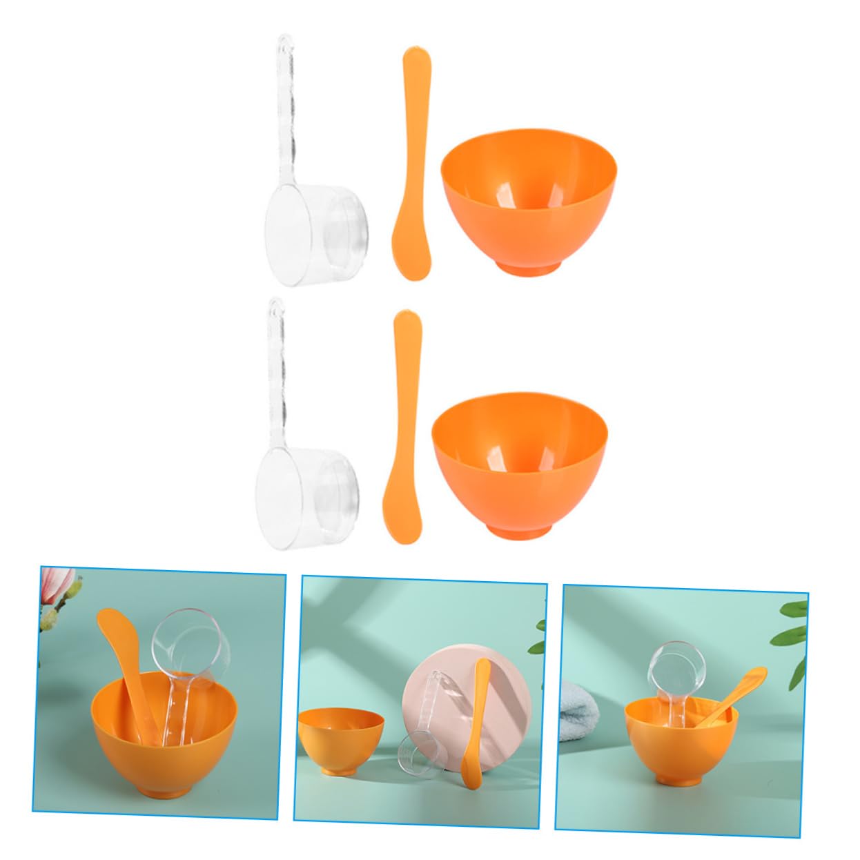 Baluue 3-Piece Gold Facial Mask Bowl Set with Spatula & Measuring Cup - Professional Skincare Tools for Beauty Salons, Spa Treatments & DIY Home Facials