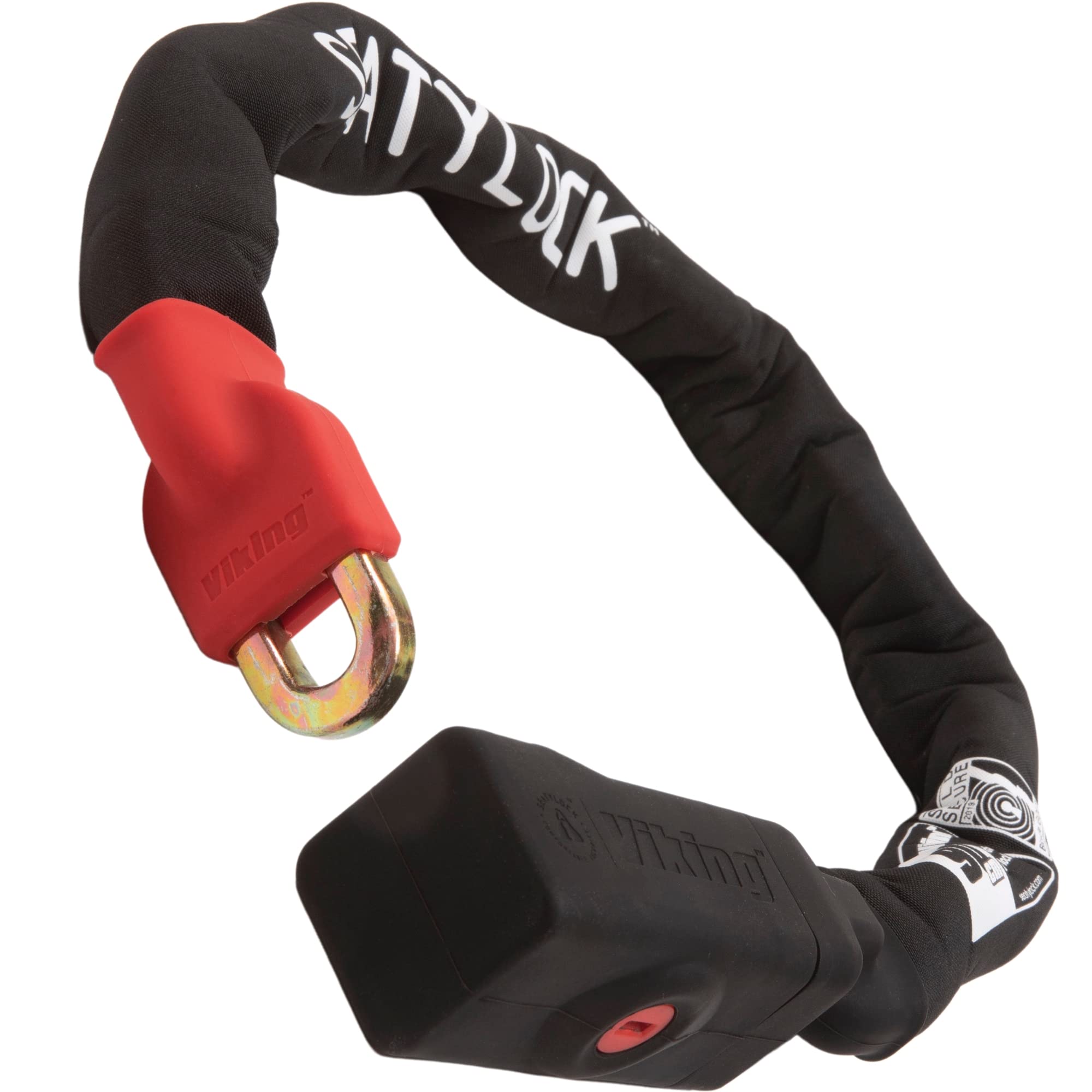 Seatylock Viking Heavy Duty Bike Chain Lock with Key - Patented Anti-Theft Motorcycle & Bicycle Lock (35.5 Inch) - Sold Secure Gold Certified Maximum Security - Ideal for Urban Commuting, Parking & Outdoor Cycling