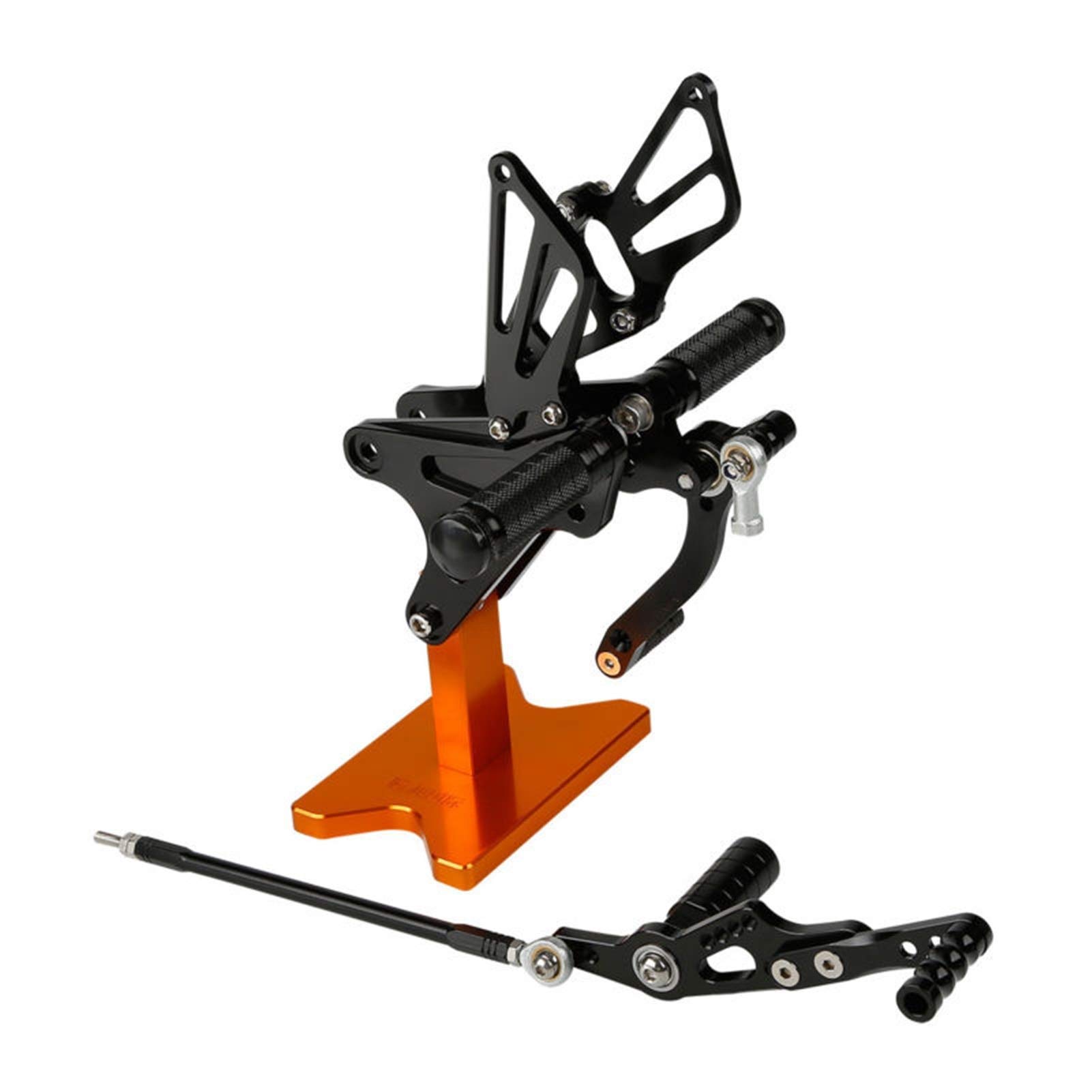 CNC Adjustable Motorcycle Foot Pegs for Yamaha YZF R1 2009-2014 - Black Billet Aluminum Rearset Footrests - Perfect for Racing, Track Days & Street Riding