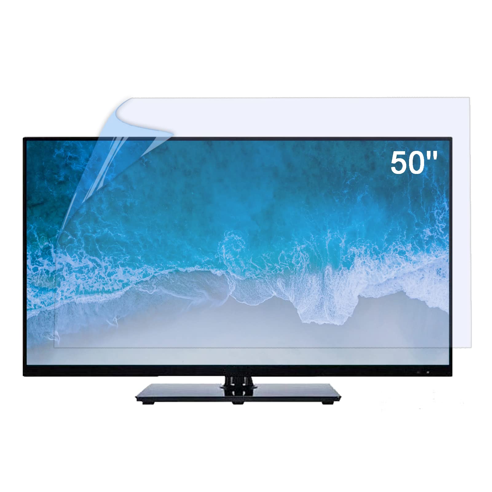 JCSKY Anti Glare Matte Screen Protector for 50 Inch TV - Blue Light Filter Film to Reduce Eye Strain, Soften Harsh Light - Indoor & Outdoor Use (50in/1101x620mm) - Perfect for Home Theater, Gaming & Office Monitors