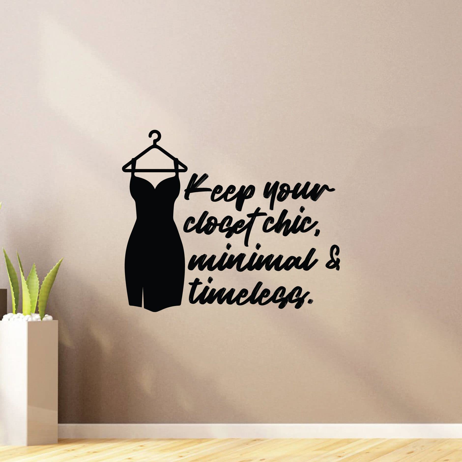 Minimalist Vinyl Wall Art Decal - Life Quotes & Stilettos Silhouette for Closet, Dressing Room & Wardrobe (22x30 Inch) - Perfect for Home Decor, Bedroom & Fashion Lover's Space