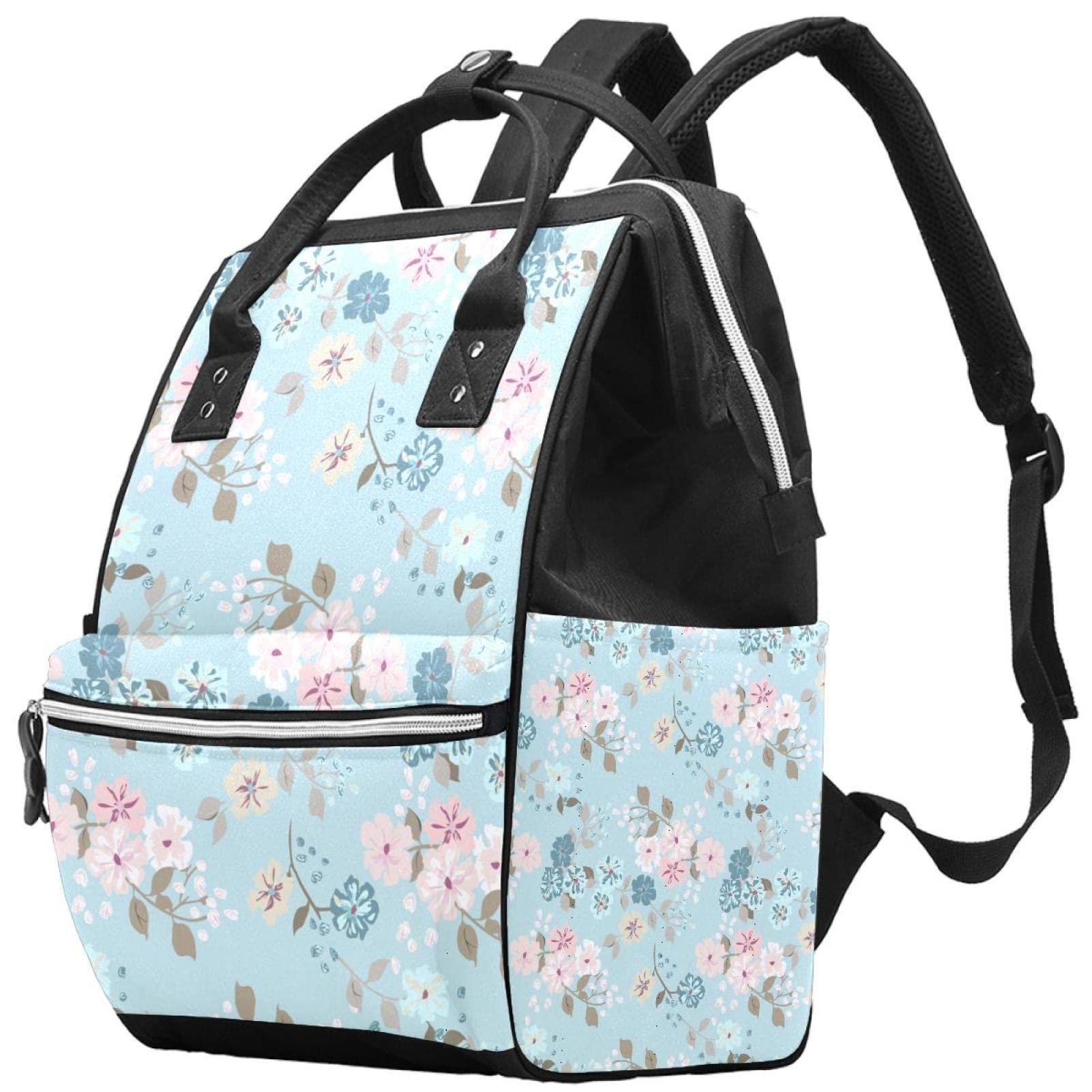 Stylish Unisex Diaper Backpack for Parents - Large Travel Baby Changing Bag with Multiple Pockets | Perfect for Daycare, Outings & Family Trips | Cute Floral Design