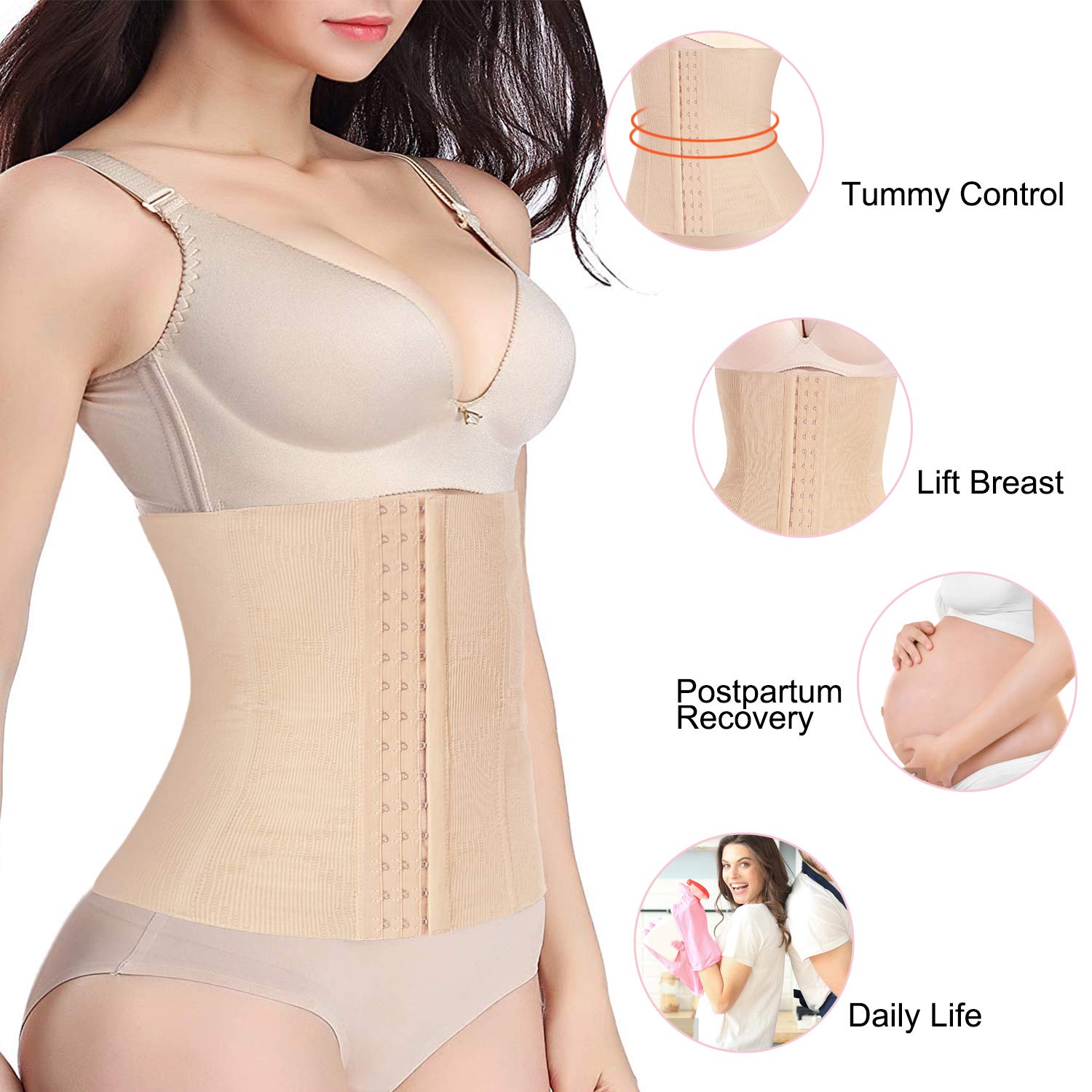 Nebility Women's Maternity Belly Band - Postpartum Recovery Belt & Waist Trainer for Pregnancy Support & Post Delivery Slimming - Perfect for Daily Wear, Workouts & Post C-Section Healing