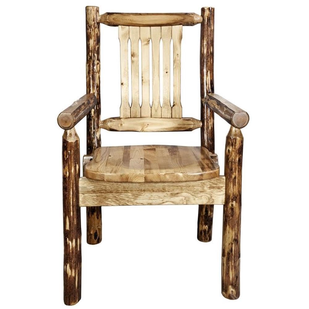 Montana Woodworks Log Furniture - Handcrafted Captain Chair from Glacier Country Collection - Rustic Home Decor for Cabin, Lodge & Outdoor Living