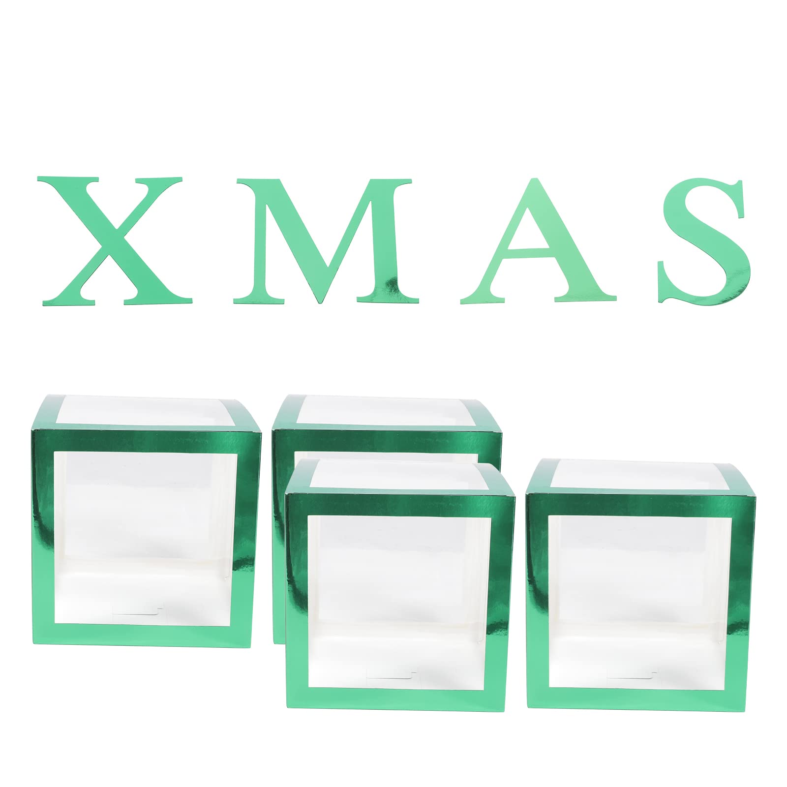 ABOOFAN 12-Piece Clear Balloon Box Set - Transparent Christmas Balloon Storage Case for Xmas Fireplace Decor, Photo Booth Backdrop, Letter Balloons & Party Props - Perfect for Holiday Decorations, Winter Celebrations & Festive Gatherings