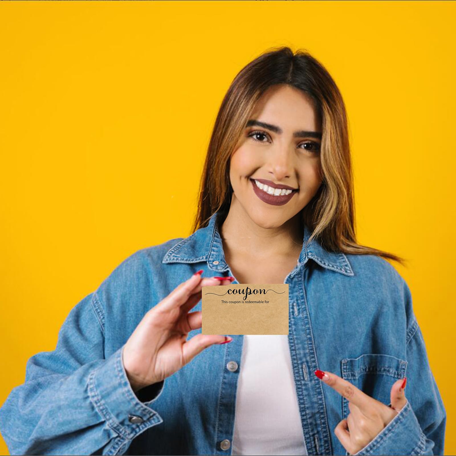 200 Pack Blank Kraft Coupon Cards 3.5