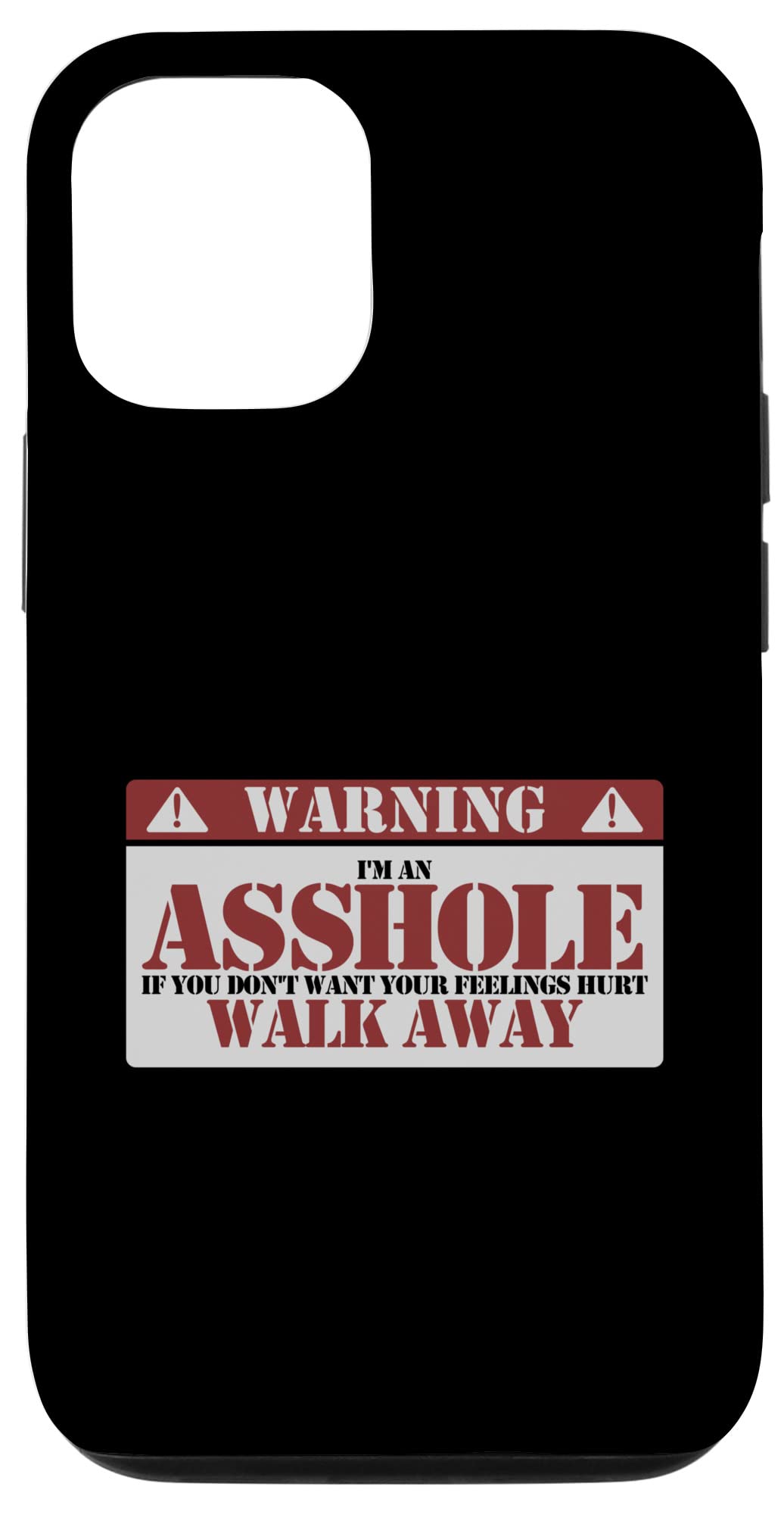 Funny iPhone 12/12 Pro Case with 'Warning I'm An Asshole' Design - Durable Protective Cover for iPhone 12/12 Pro - Perfect for Prank Gifts, Office Humor & Casual Everyday Use