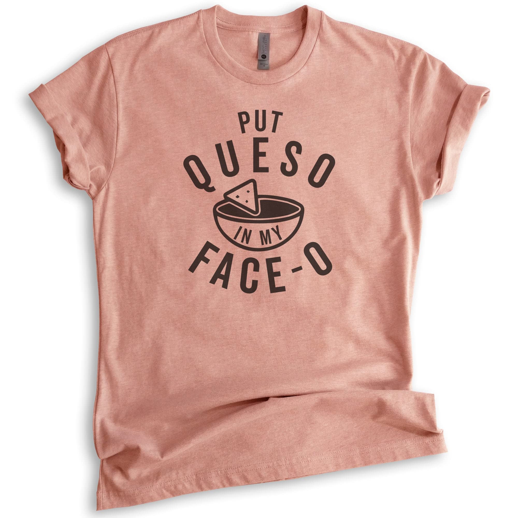 Unisex Queso in My Face-O T-Shirt | Funny Nacho & Mexican Food Graphic Tee for Men & Women | Perfect for Cinco de Mayo, Taco Tuesday & Casual Wear