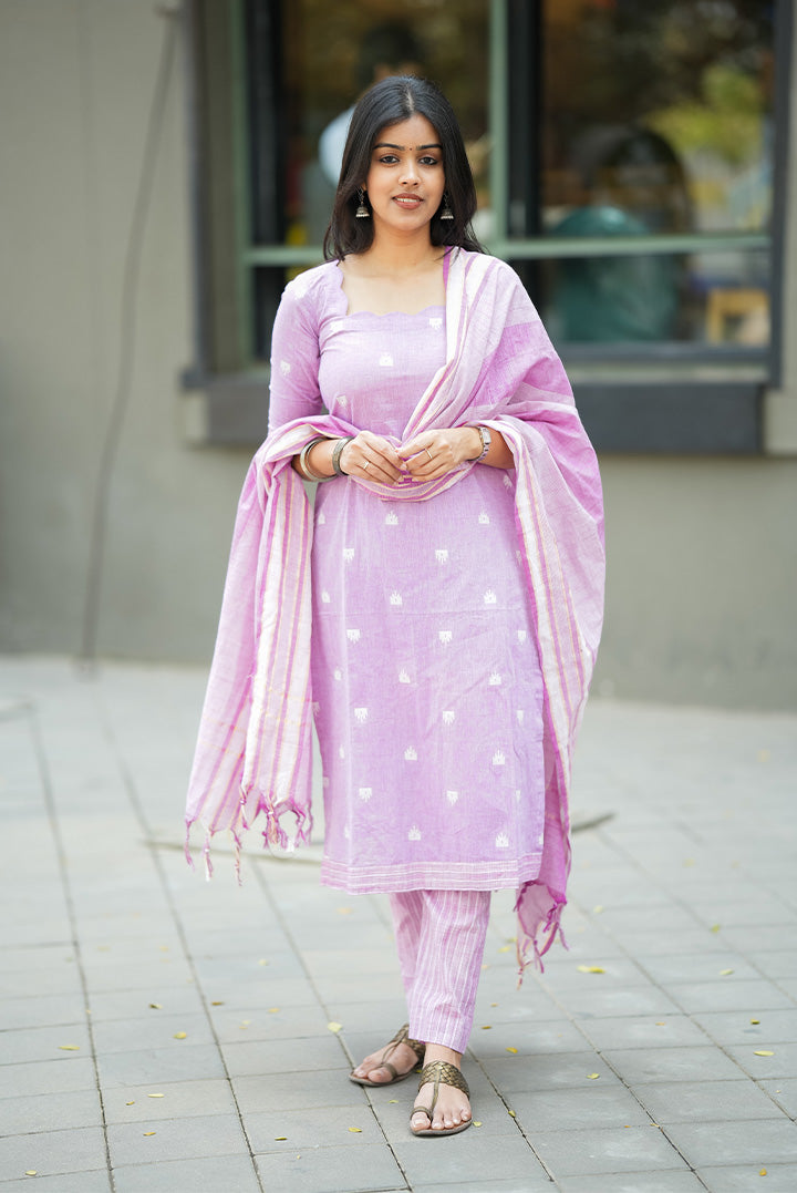 Ziva Luxury Handcrafted Cotton Kurti Set for Women | Handmade Indian Ethnic Dress | Perfect for Festivals, Weddings & Casual Wear | DD708