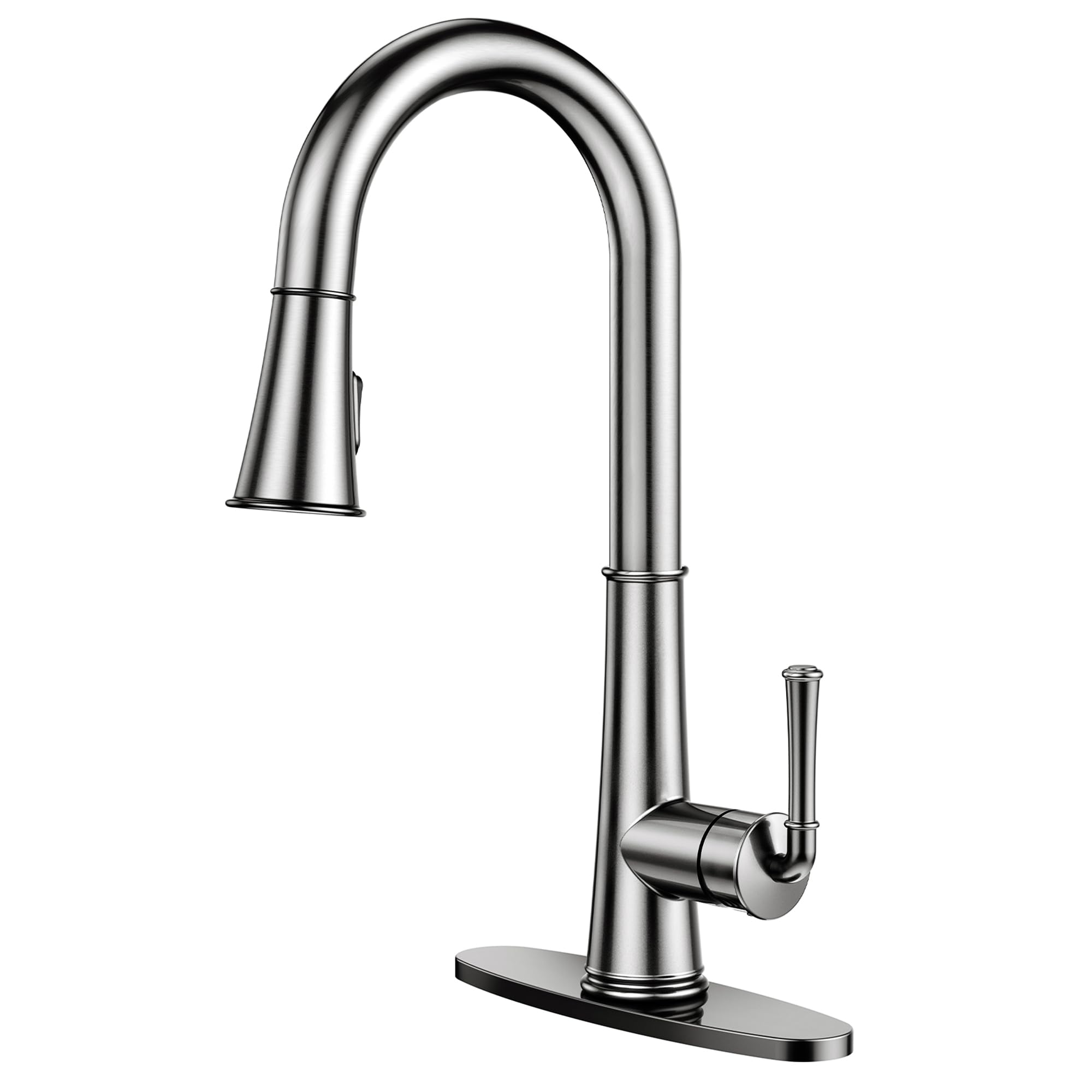 Brushed Nickel LED Kitchen Faucet with Pull Down Sprayer for RV & Bar Sinks
