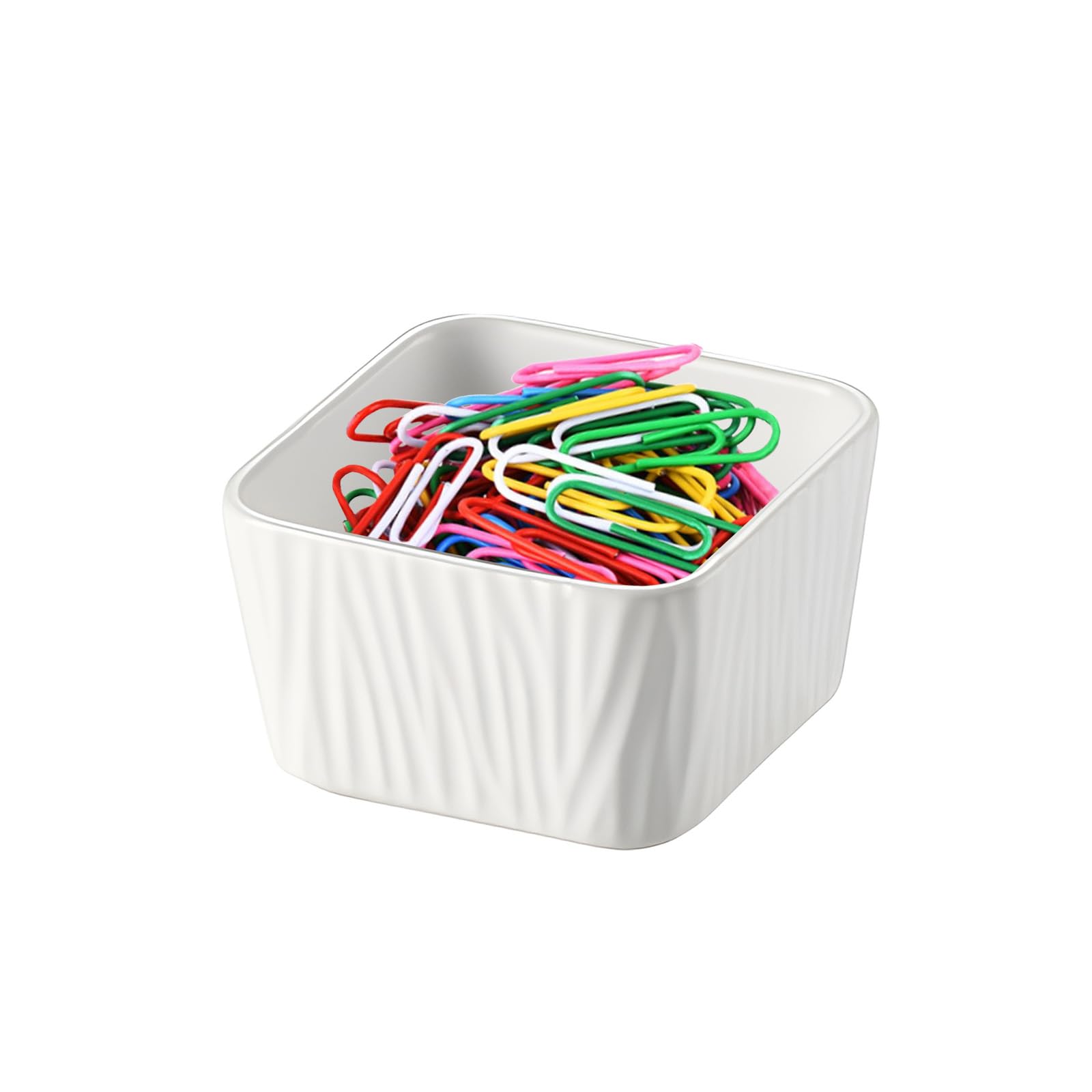 Cute White Paper Clip Holder for Desk - Bobby Pin & Hair Clip Organizer - Office & Home Desktop Dispenser for Binder Clips - Perfect for Office Organization & Craft Room Storage