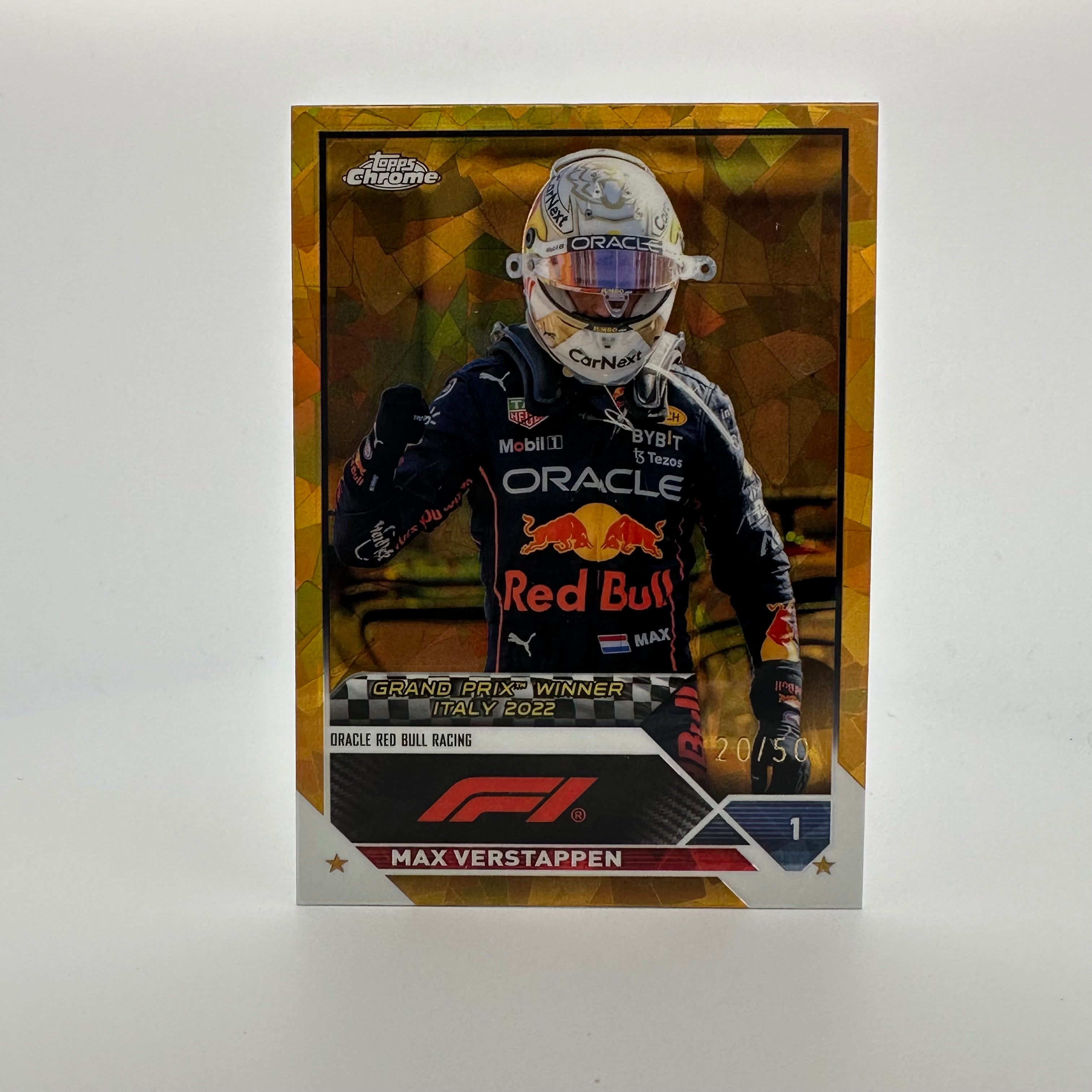 2023 Topps Chrome Sapphire Max Verstappen #159 20/50 Gold Parallel - Rare Racing Collectible for F1 Fans & Sports Card Investors - Perfect for Display, Trading, and Memorabilia Collections