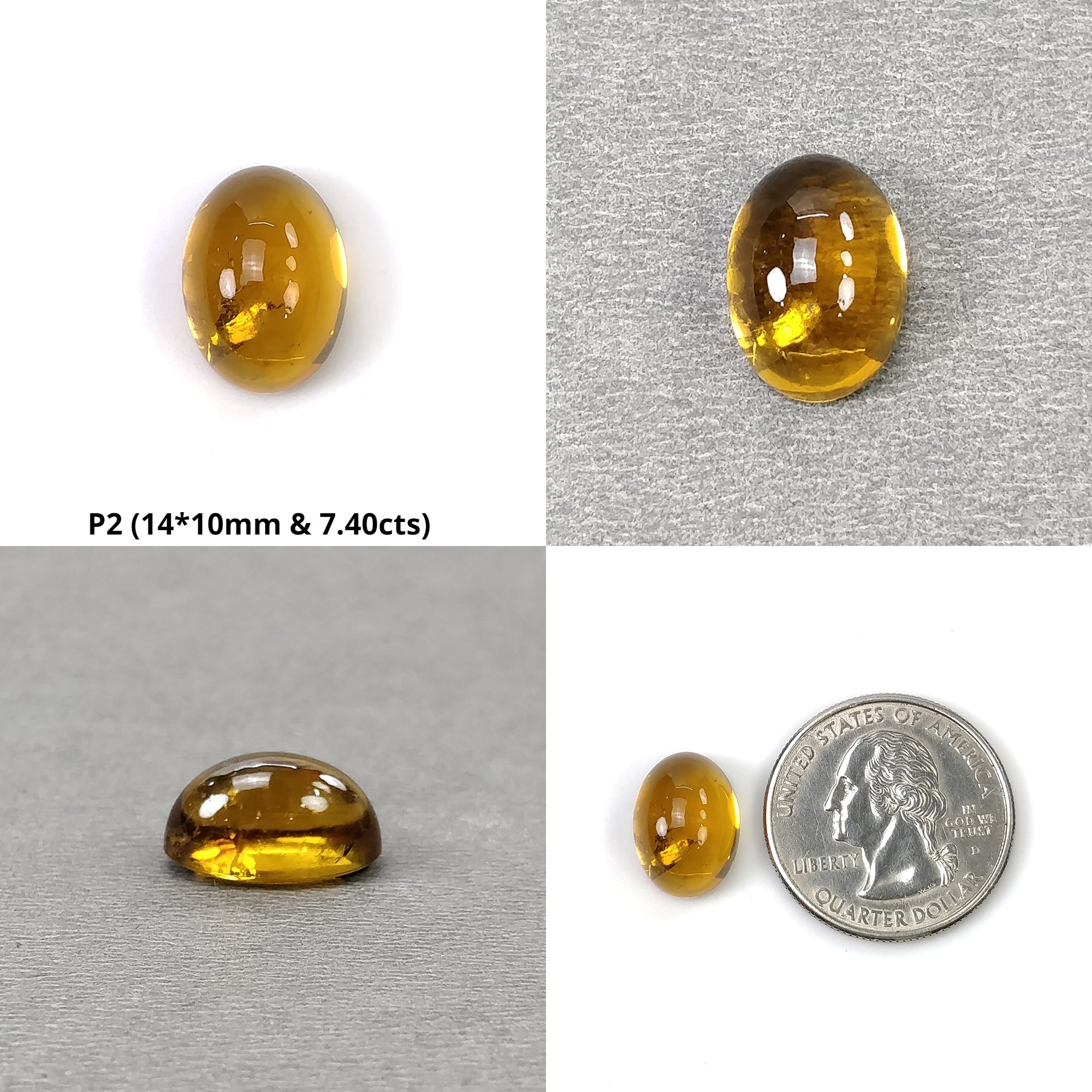 Natural Untreated Yellow Citrine Gemstone Cabochon - Oval & Round Shapes (1pc, 3pc, 4pc Options) for Jewelry Making, Wire Wrapping & Crystal Healing