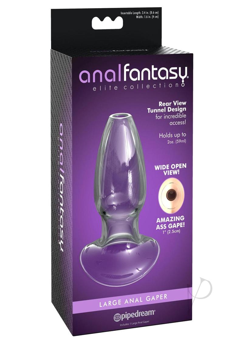 Anal Fantasy Elite Large Anal Gaper Glass Open Tunnel Plug - Premium Adult Toy for Stretching & Training - Perfect for Advanced Anal Play & Fantasy Exploration