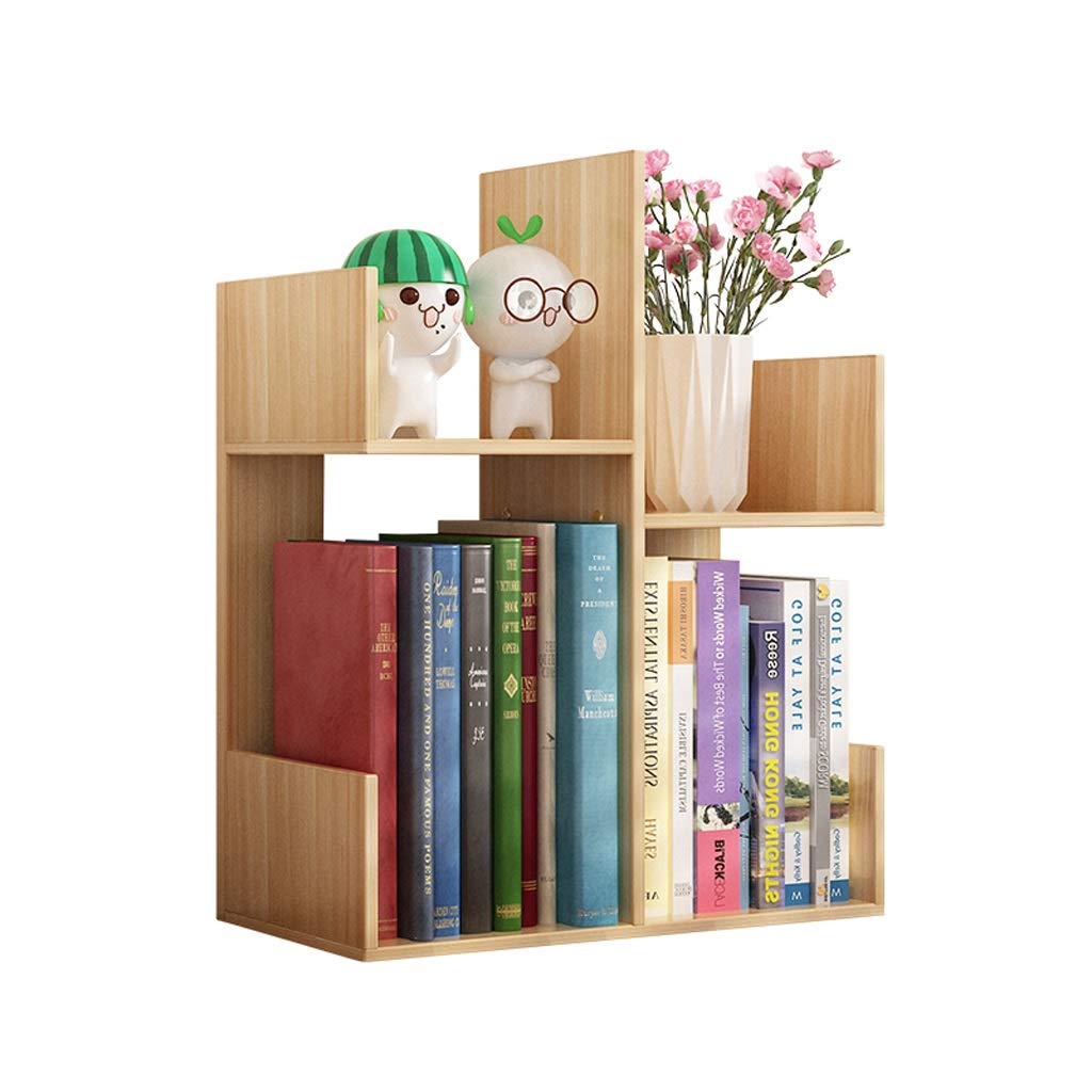 Zongshengshop Office Storage Shelf - Multi-Function Desktop Bookshelf, Creative Combination Storage Rack with Large Capacity, Space Saving Design (Light Walnut) - Perfect for Home Office, Study Room & Workspace Organization