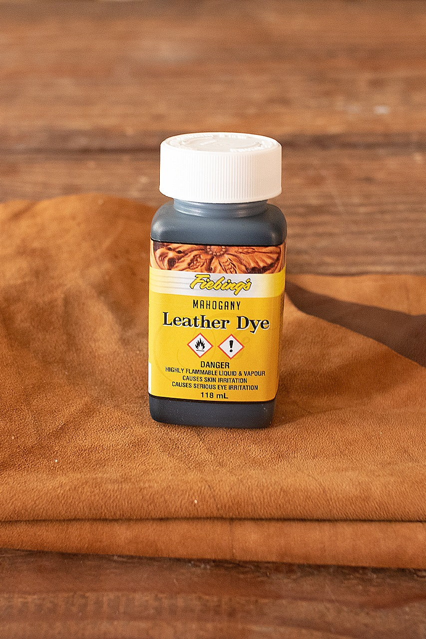 Fiebing's Leather Dye 118 ml (4 oz) - Mahogany Color for Leather Crafting, Shoes, Bags & Furniture Restoration - Professional Quality Oil-Based Leather Stain