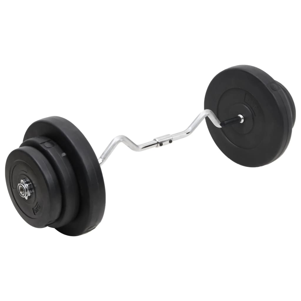 vidaXL Olympic Curl Barbell Set with 60 kg Weight Plates - Perfect for Home Gym Strength Training & Muscle Building