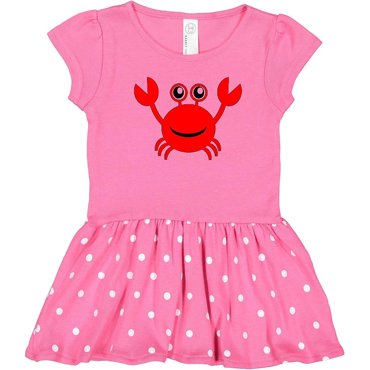 Inktastic Cute Red Crab Toddler Dress for Girls - Soft Cotton Summer Outfit - Perfect for Beach, Birthday Parties & Family Photos