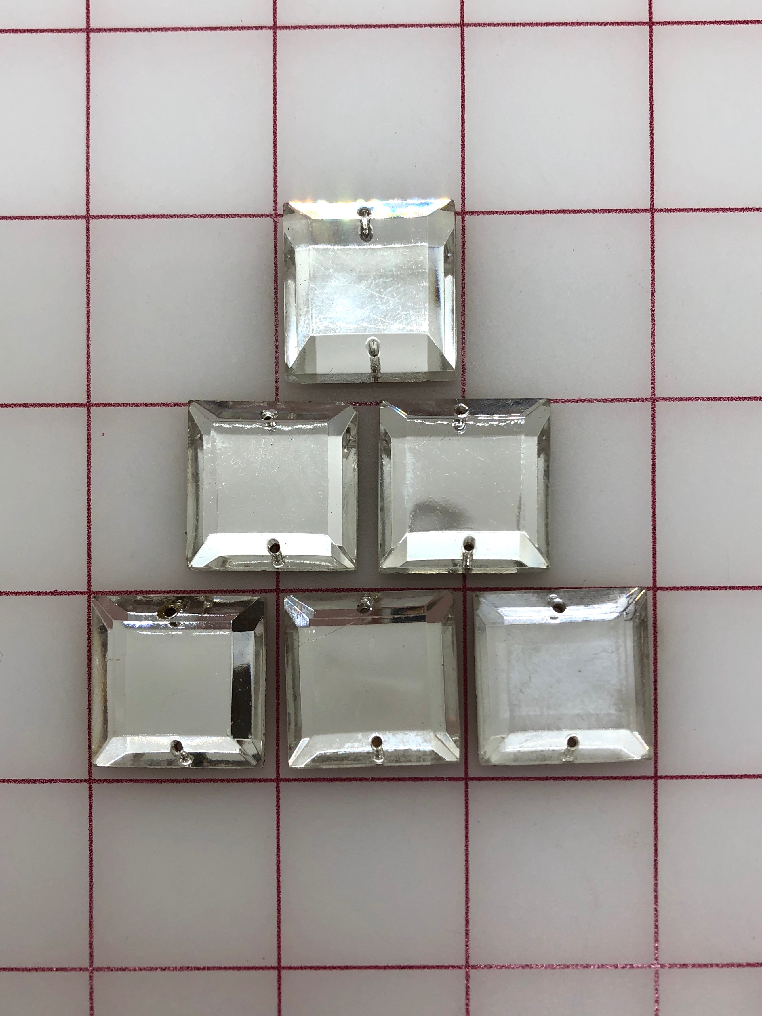 23x23mm Czech Crystal Rhinestones - Premium Square Sew-On Stones for DIY Clothing, Costumes & Accessories | Perfect for Dresses, Hats, Bags & Home Decor