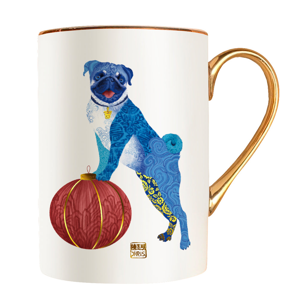 Chinese Zodiac 'Dog' Ceramic Coffee Mug - 12oz Cute Animal Themed Gift for Dog Lovers, Birthday, Housewarming, Office Desk Decor