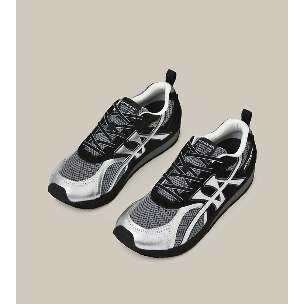 Dune Low Top Black and Silver Logo Runner Sneakers - Stylish Casual Shoes for Men & Women - Perfect for Running, Walking, and Everyday Wear