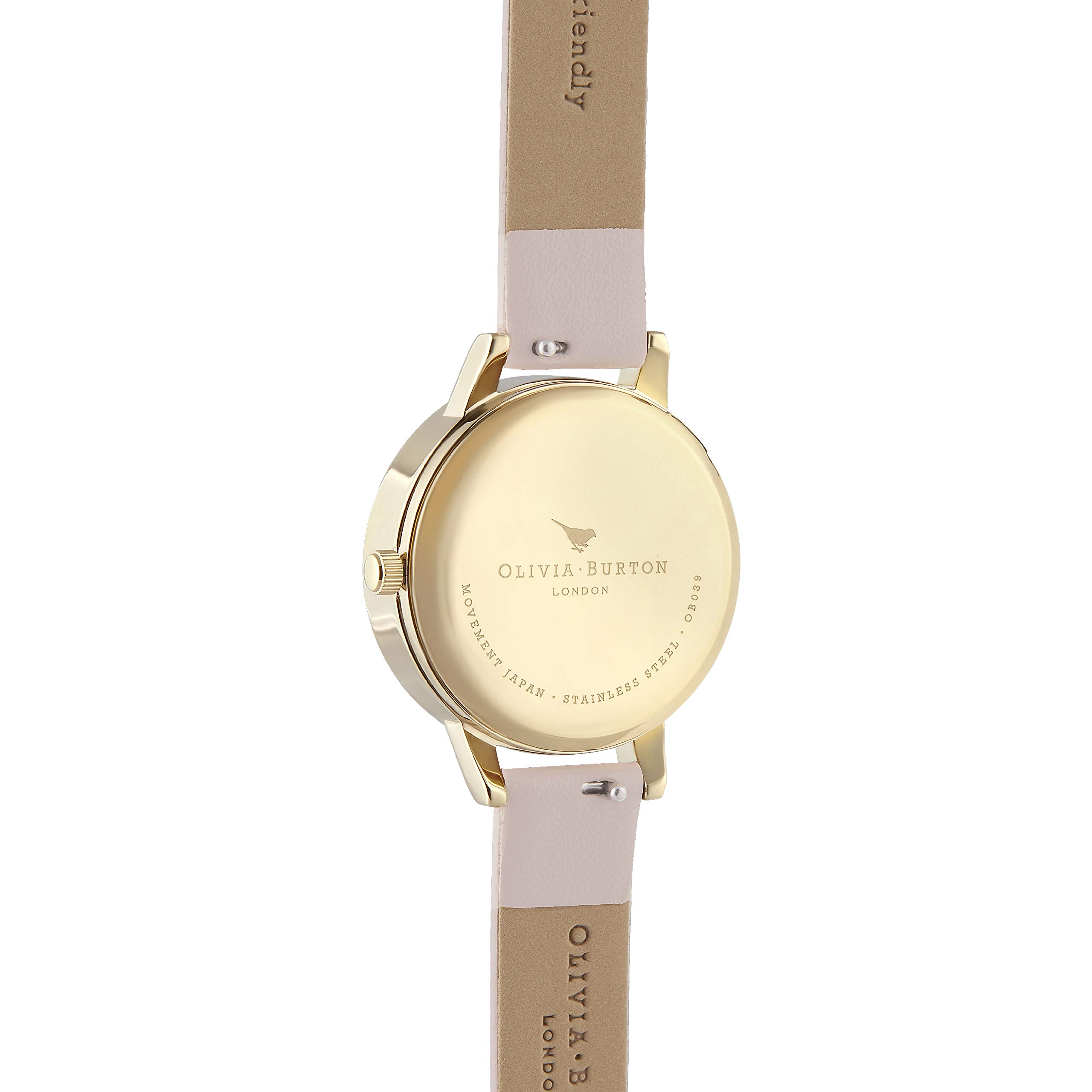Olivia Burton Women's Pink Vegan Leather Strap Analogue Quartz Watch - OB16EG125 | Elegant Fashion Accessory for Everyday Wear, Office & Special Occasions