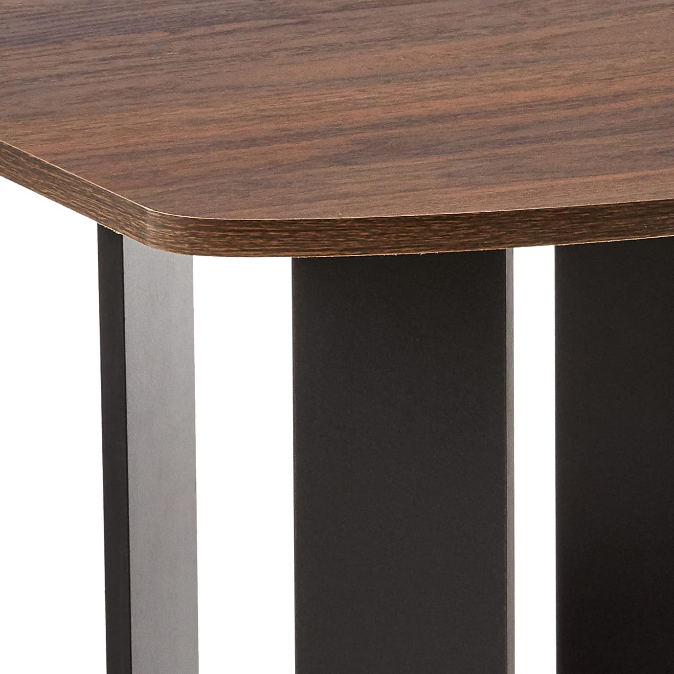 Furinno Simple Design 2-Pack End Side Table, Columbia Walnut/Black Finish - Nightstand, Living Room Accent Table, Bedside Table for Small Spaces