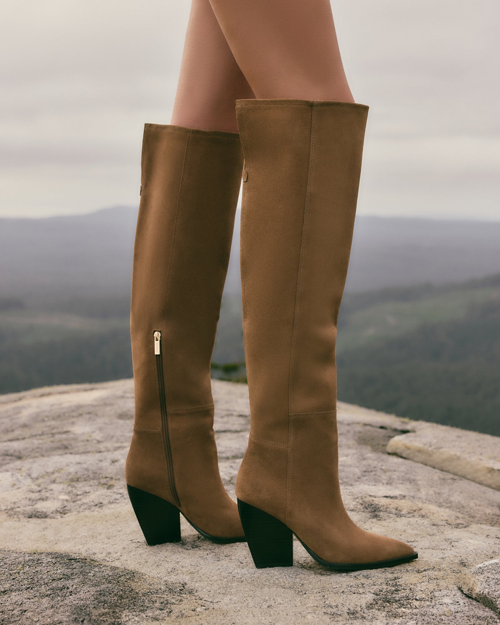 UMA Over The Knee Boots for Women - Genuine Bark Suede Leather - Stylish & Comfortable Knee High Boots for Fall, Winter & Party Wear