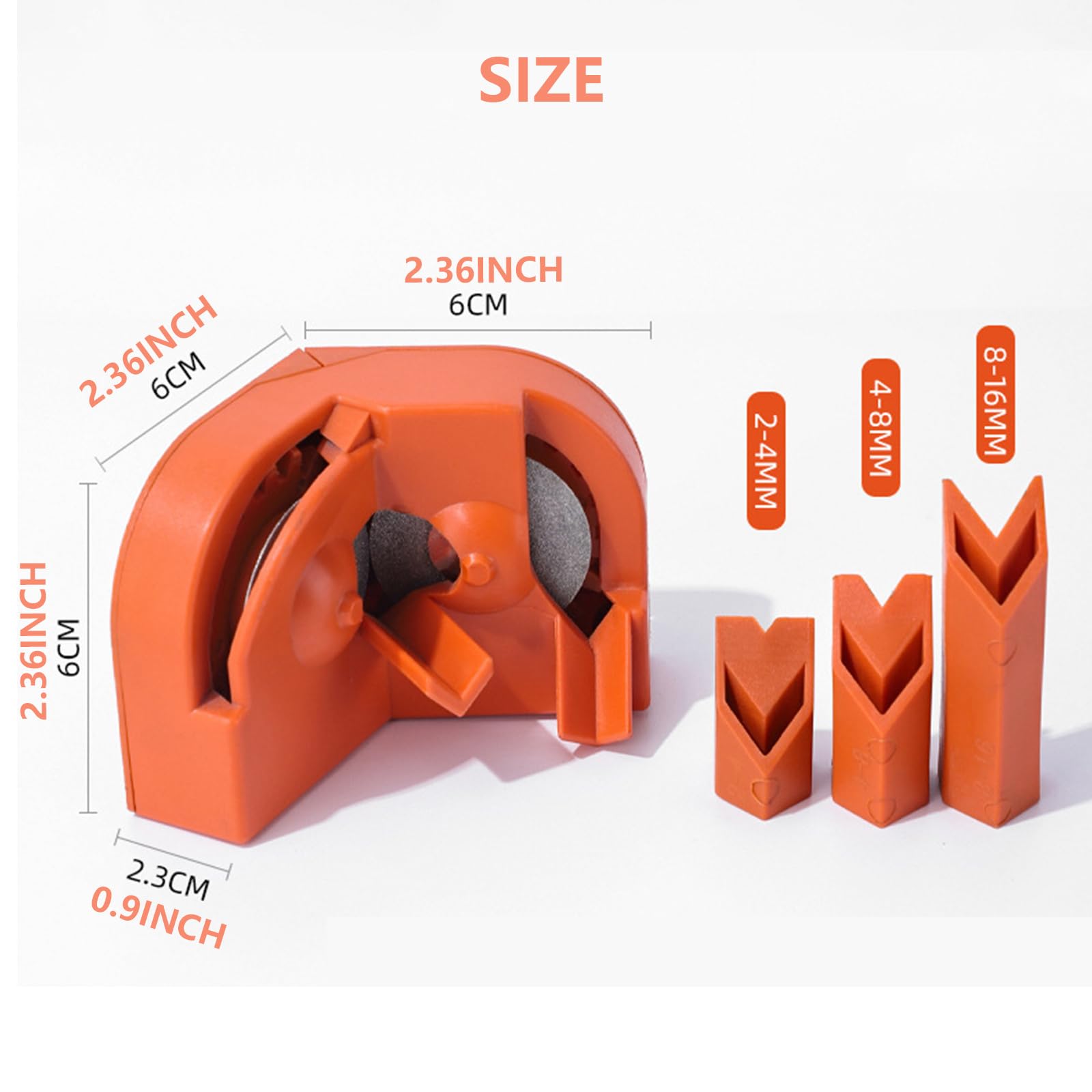 Multipurpose Drill Bit Sharpener & Grinder Tool - Portable Drill Bit Sharpening Kit for All Bits - Perfect for DIY, Woodworking & Metalworking Projects (Orange)