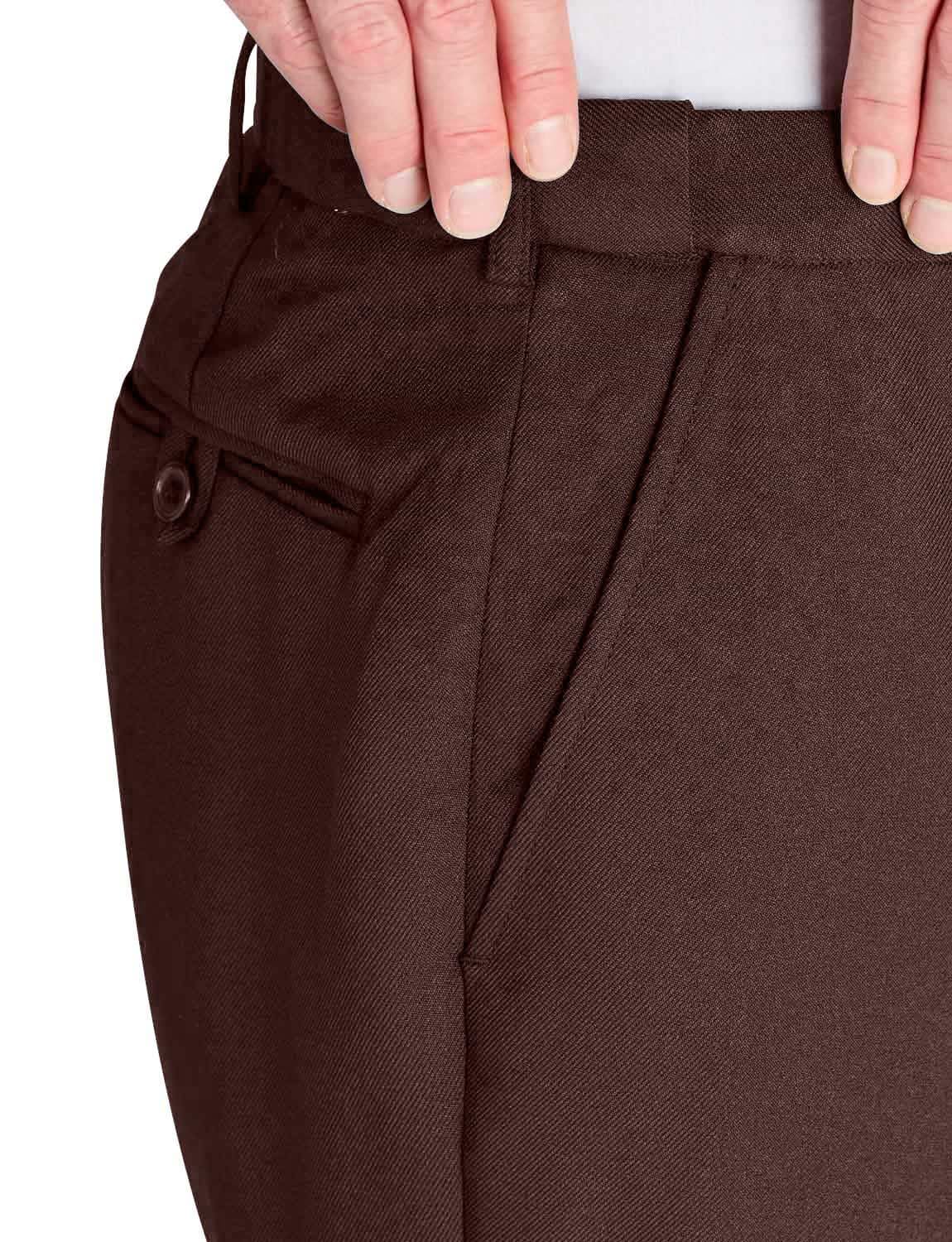 Chums Men's Stretch Waist Dress Pants - Comfortable Formal Work Slacks with Hidden Elastic Waistband | Perfect for Office, Business Meetings & Professional Occasions