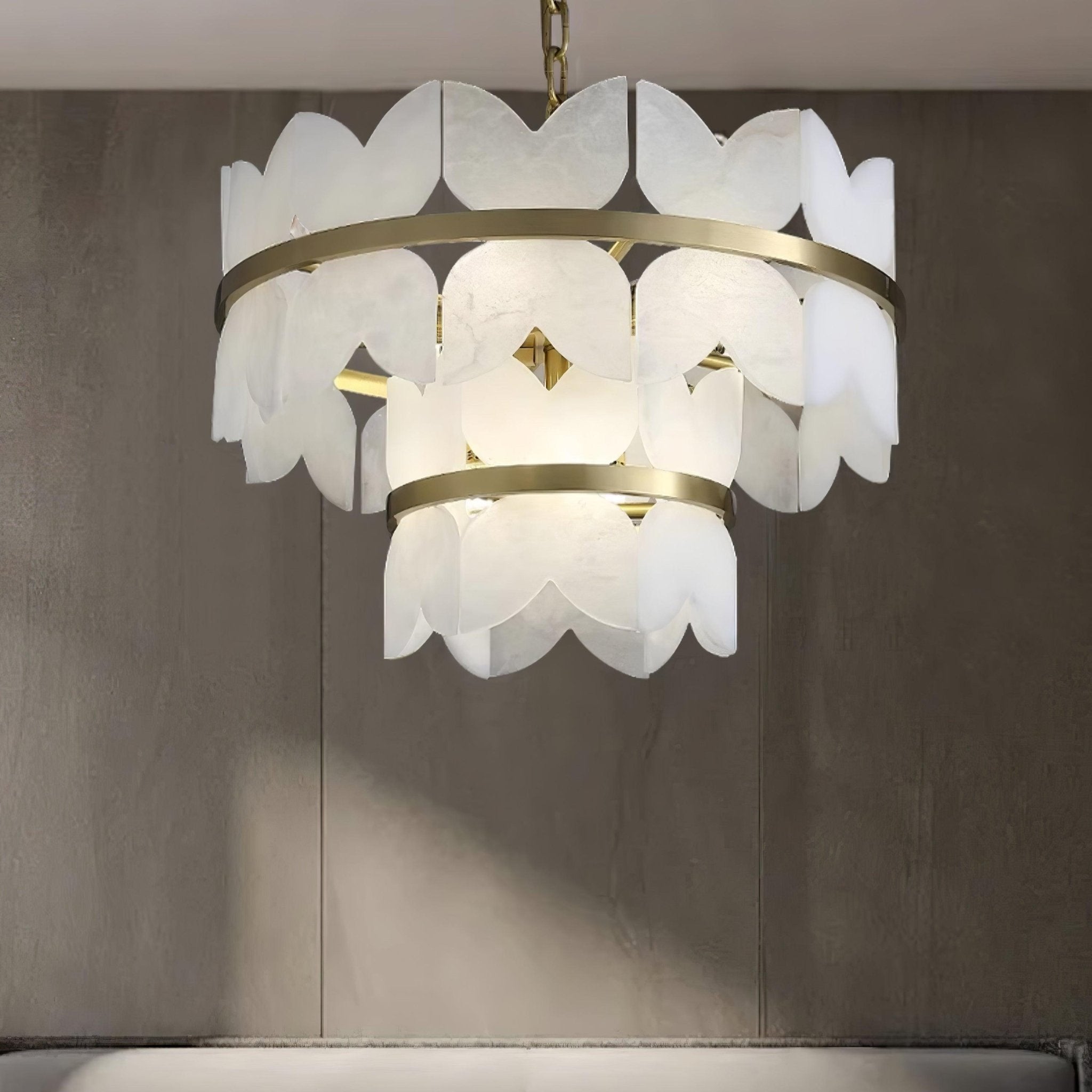 Alabaster Cloudscape Chandelier - Modern Crystal Ceiling Light Fixture for Dining Room, Living Room & Bedroom - Elegant Home Decor Lighting