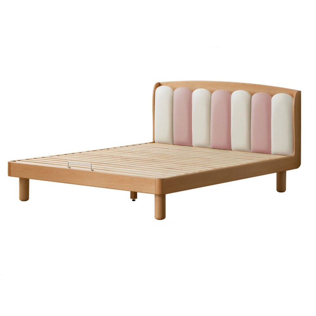 Solid Beech Wood Soft Single Kids Bed - Durable & Safe Children's Bedroom Furniture for Toddlers & Teens - Perfect for Bedrooms, Daycare, and Guest Rooms