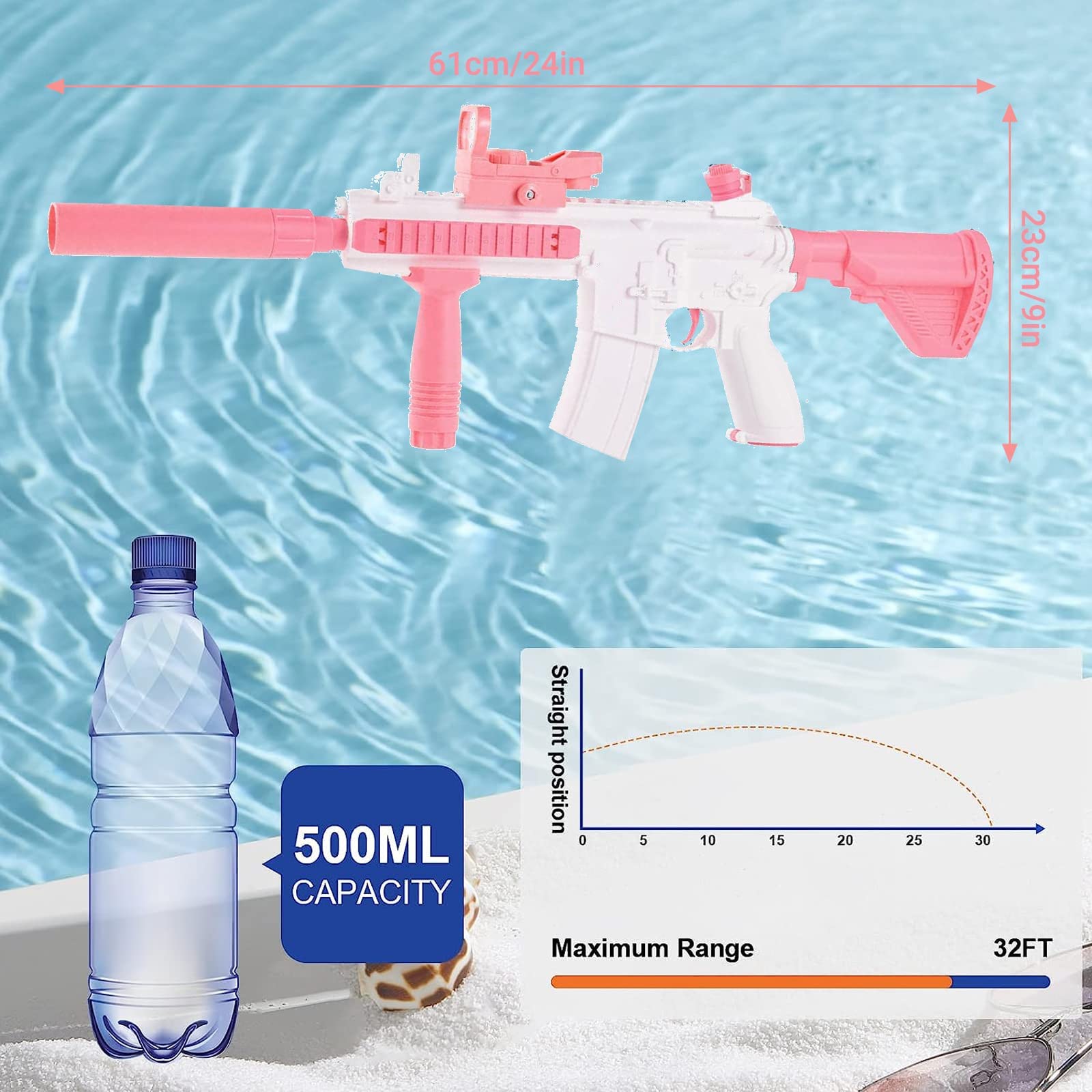 **Electric Water Gun for Kids & Adults - Automatic Long Range Water Blaster Toy for Outdoor Water Games, Pool Parties, and Summer Fun**