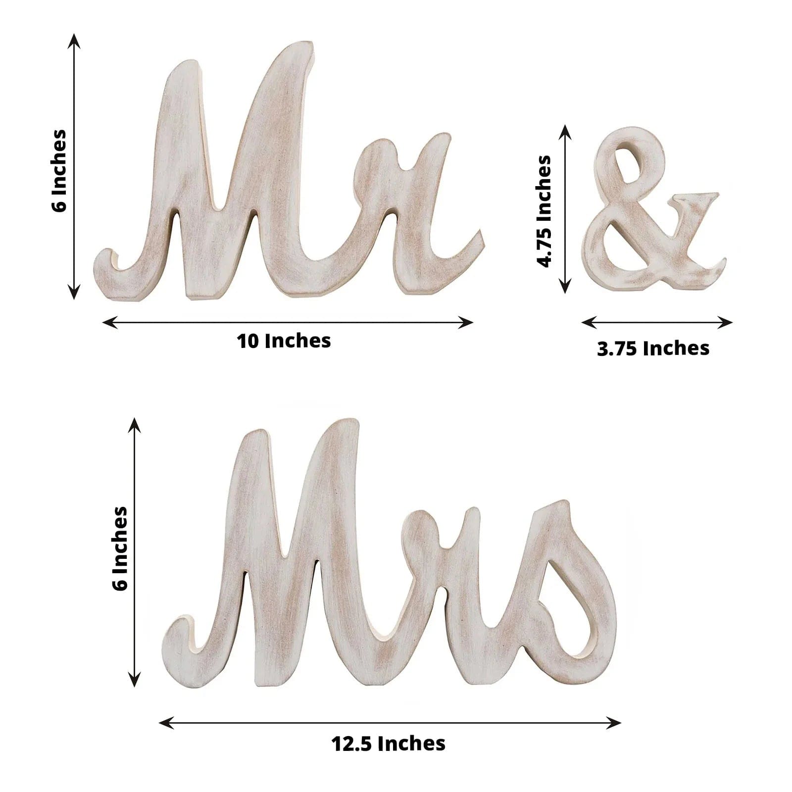Glittered Wooden Mr & Mrs Freestanding Wedding Table Signs - Elegant Couple Name Display for Wedding Reception, Anniversary & Romantic Decor