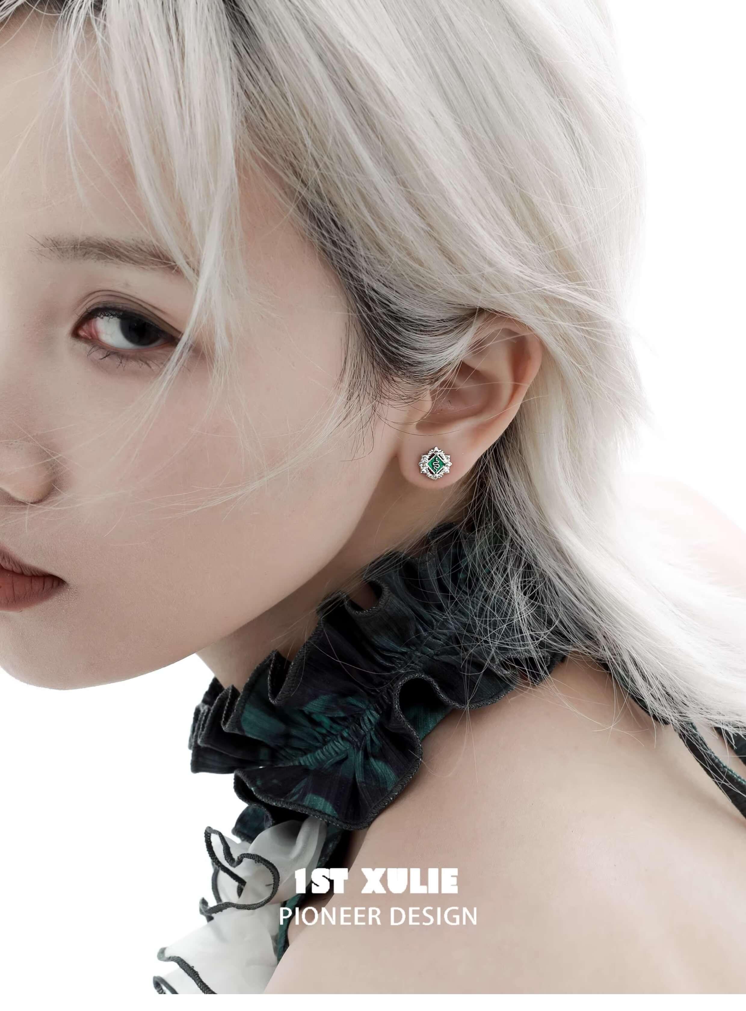 Slytherin House S925 Sterling Silver Snake Badge Earrings for Women - Harry Potter Inspired Jewelry Gift for Fans - Perfect for Cosplay, Halloween & Witchy Fashion