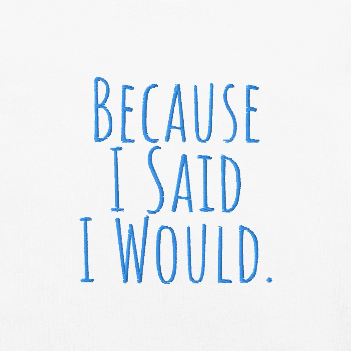 Because I Said I Would Embroidered Heavyweight T-Shirt - Motivational Accountability & Recovery Shirt for Men & Women | Perfect for Support Groups, Therapy Sessions & Personal Growth