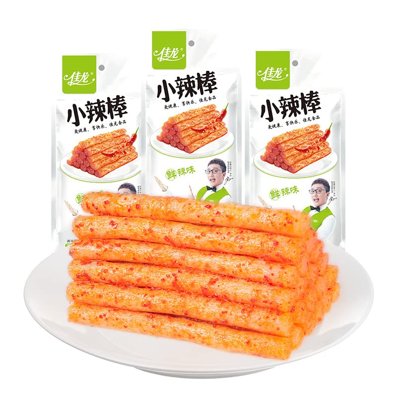 Spicy Strips Small Gluten Snacks - Sweet & Spicy Chinese Instant Snack, Handmade Hot Sticks (3 Bags) | Perfect for Office Snacks, Movie Nights & Gift Giving