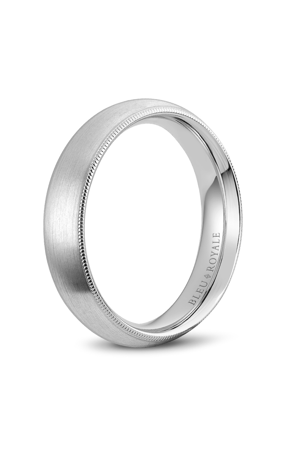 Bleu Royale Men's Wedding Band RYL 040W65 - 14K White Gold Classic Ring for Grooms & Engagement - Perfect for Weddings, Anniversaries & Special Occasions