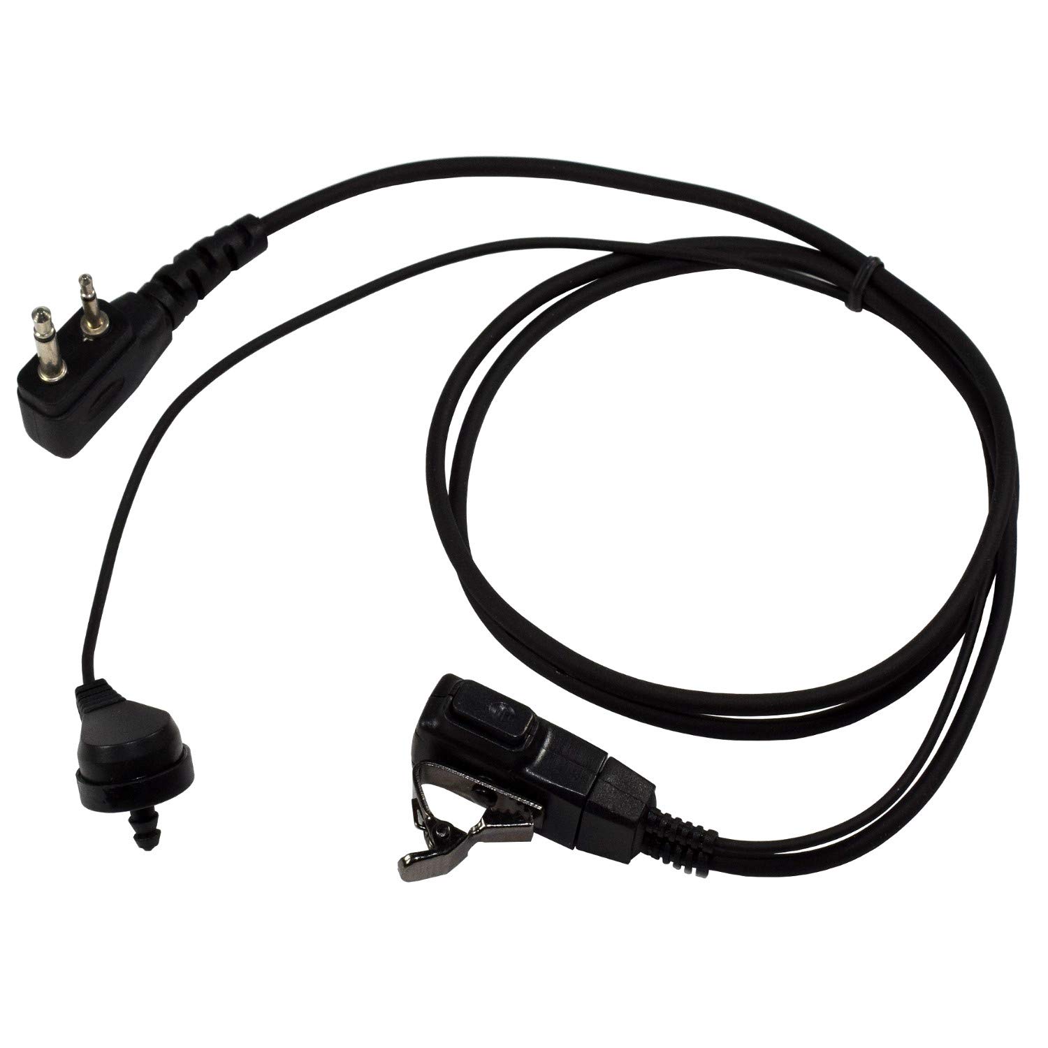 HQRP 2 Pin Acoustic Tube Earpiece Headset Microphone Compatible with ICOM IC-04E IC-12A IC-12A(T) IC-12AT Sun Meter - Clear Communication for Radio Operators Security Personnel and Outdoor Enthusiasts