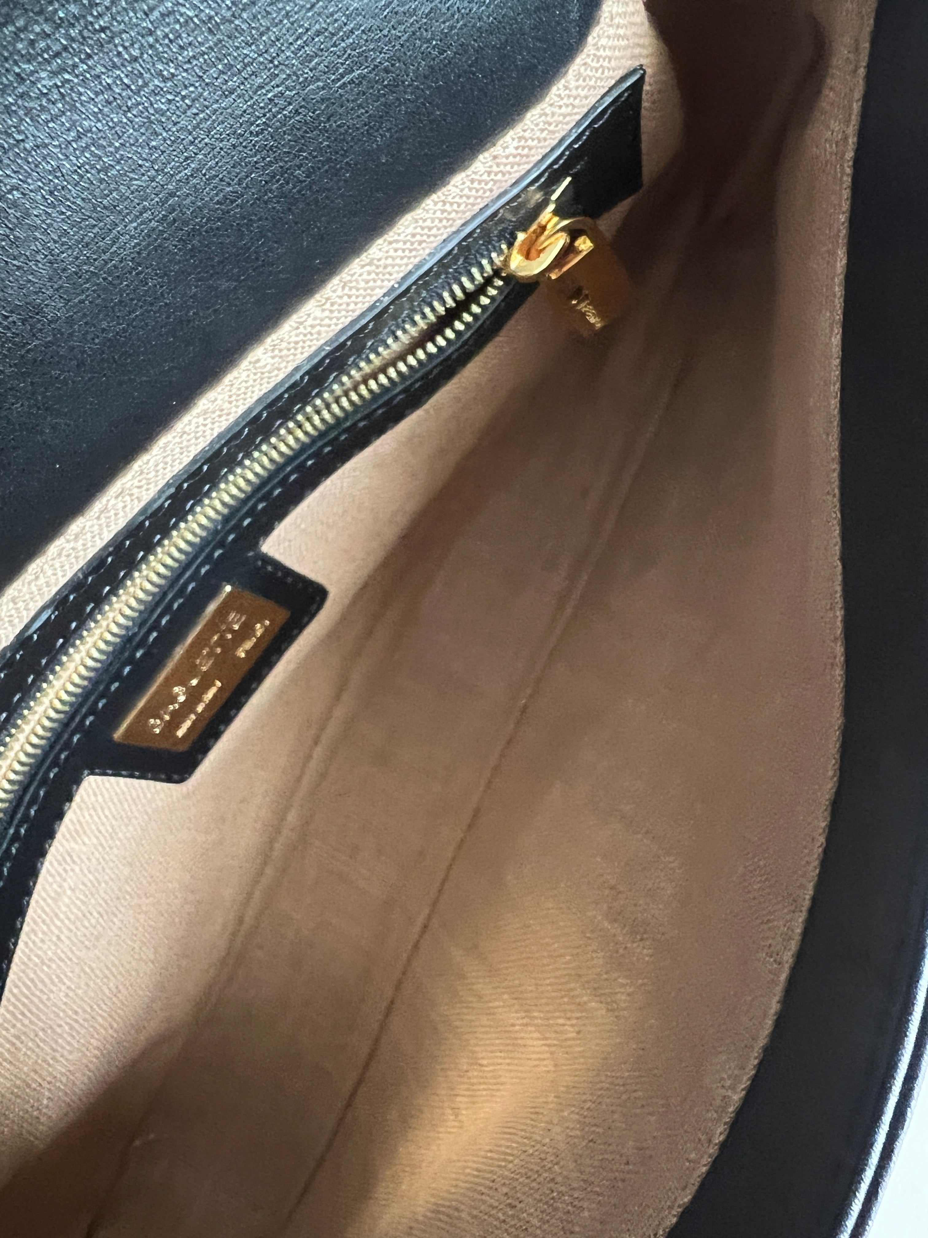 Fendi Black Leather Baguette Bag with Enamel Buckle - Stylish Shoulder Bag for Women, Perfect for Parties, Work & Everyday Use