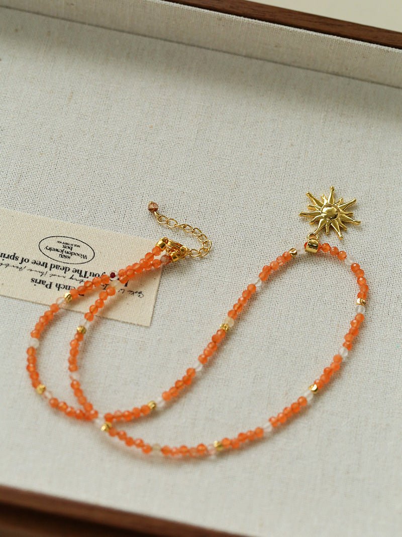 Vibrant Natural Stone Beaded Necklace with Multi-Element Pendants - Boho Chic Jewelry for Women, Perfect for Festivals, Beach Parties & Everyday Wear