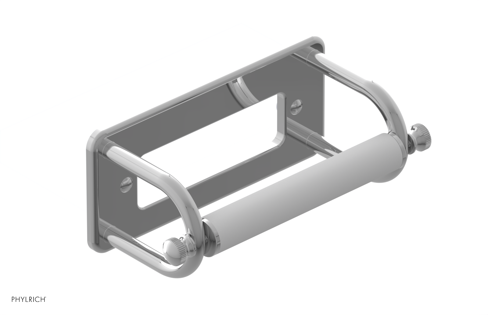 Jamestown Classic Toilet Paper Holder - Brushed Nickel Bathroom Tissue Roll Stand with Easy Installation for Home, Bath, RV & Office Use