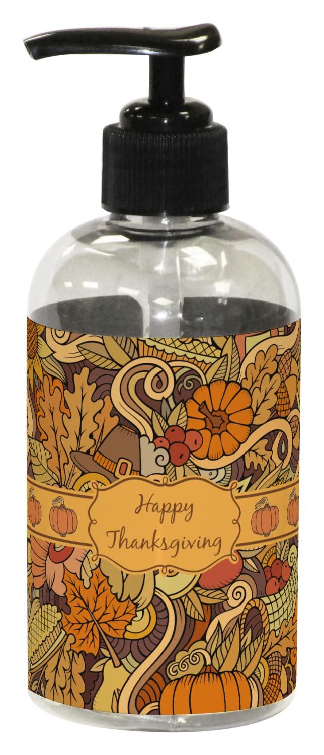 Personalized Black Plastic Soap Dispenser & Lotion Pump (8oz Small) - Thanksgiving Home Decor, Kitchen & Bathroom Essentials for Holiday Gifts