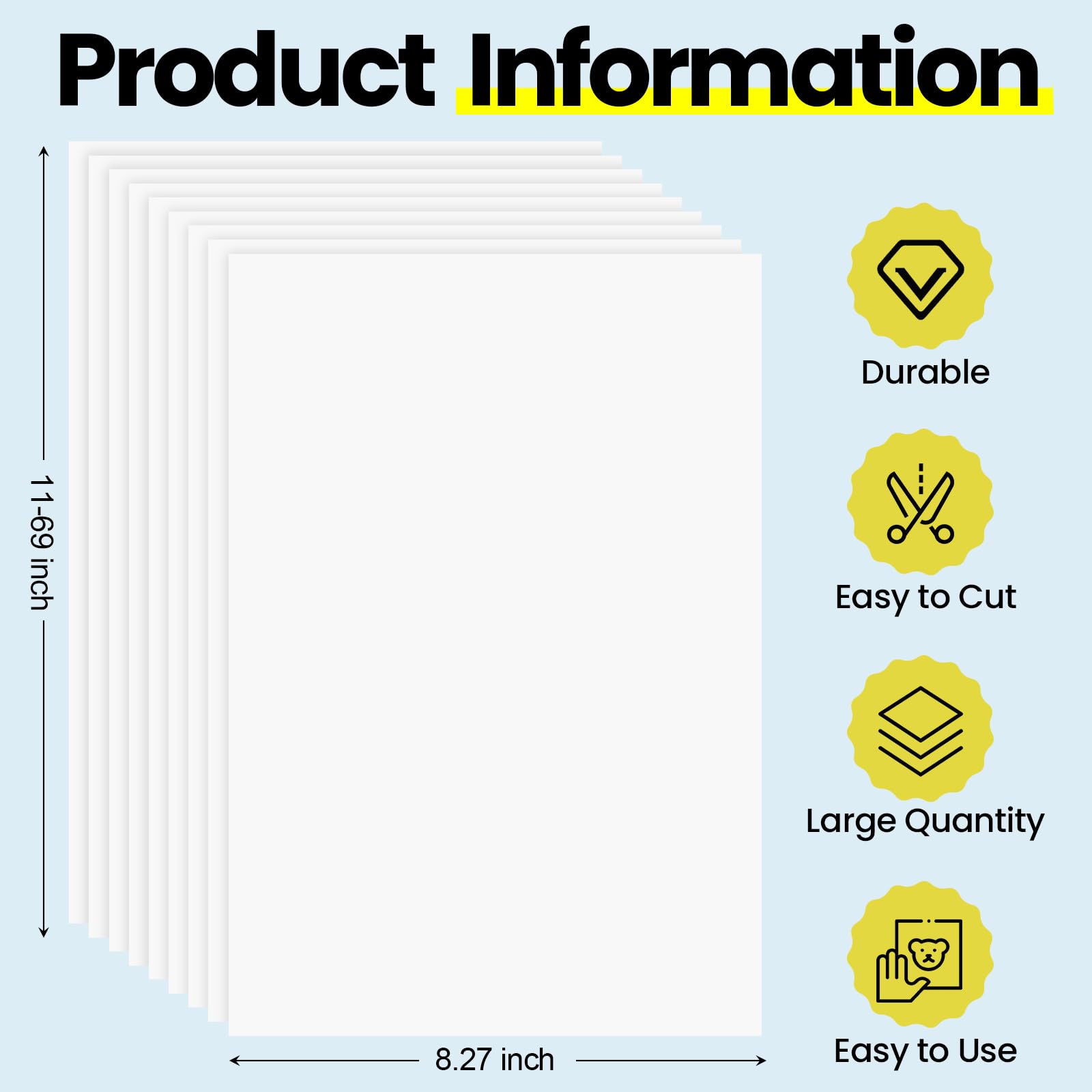 500 Sheets White Construction Paper Bulk - Heavyweight A4 Cardstock (120 GSM) for DIY Crafts, School Projects, Scrapbooking & Artwork