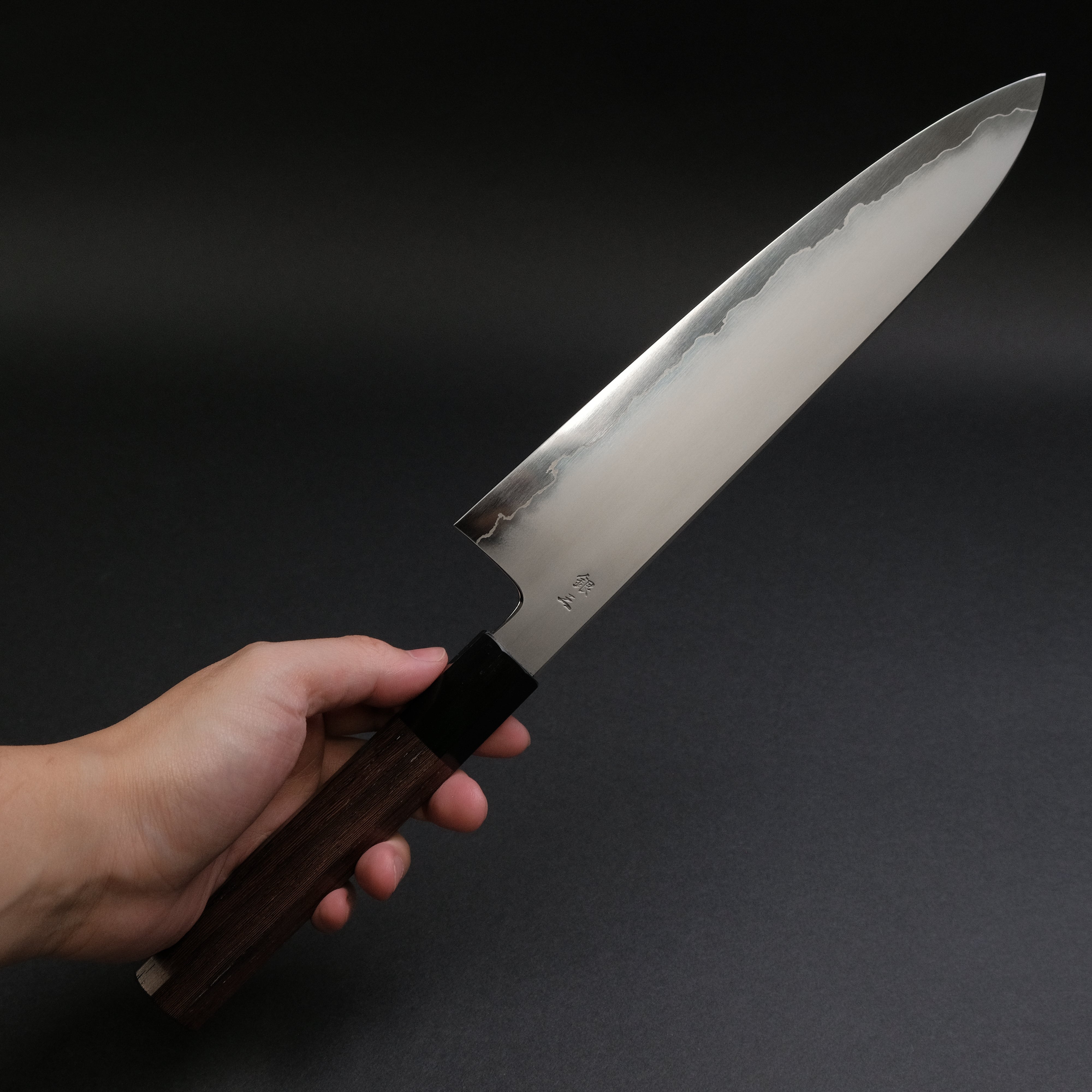 Premium Tetsujin Silver #3 Kasumi Gyuto 240mm Japanese Chef Knife with Taihei Tagayasan Wood Handle - Perfect for Sushi, Meat Slicing & Professional Kitchen Use