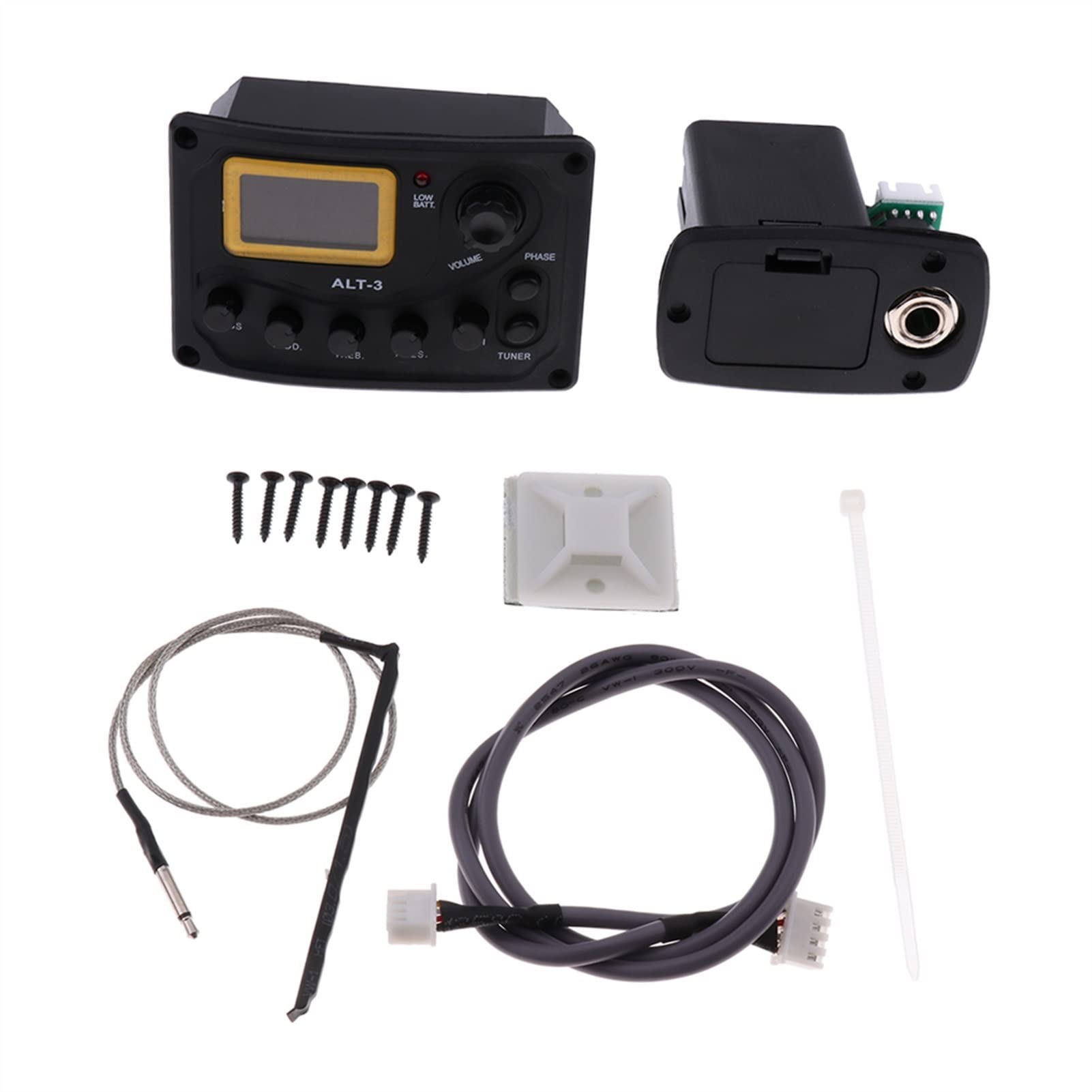 Acoustic Guitar Pickup Set with EQ & Tuner - Piezo Transducer for Folk & Classical Guitars | Perfect for Live Performances & Studio Recording