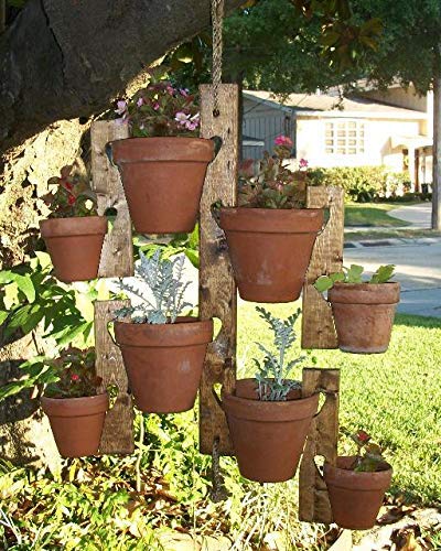 Handmade Wooden Plant Hanger Set - Macrame Wall Hooks for Indoor Plants, Boho Home Decor (Set of 3) - Perfect for Living Room, Bedroom, Balcony & Garden Decor