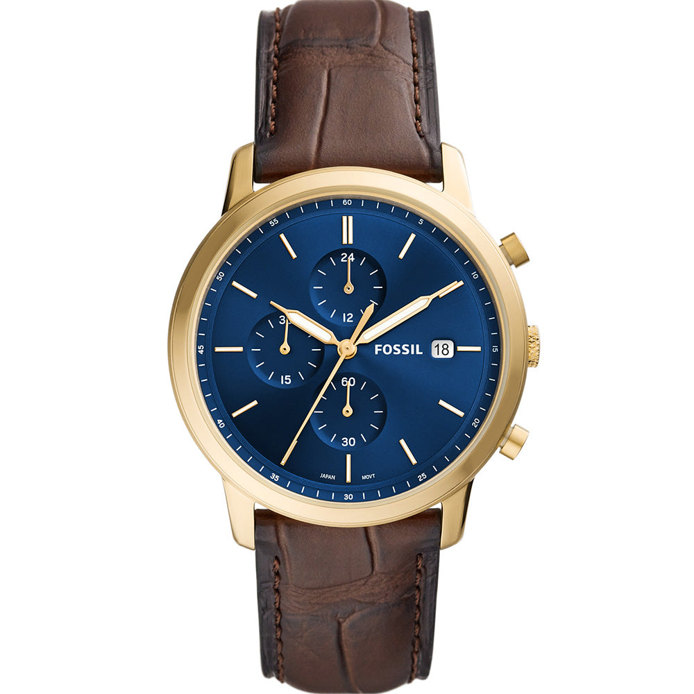 Fossil FS5942 Minimalist Brown Leather Men's Watch - Stylish & Durable for Casual & Business Wear