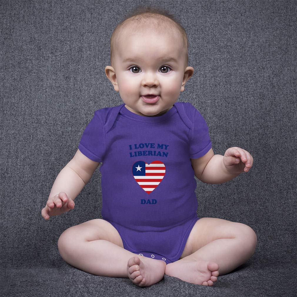 Funny Baby Bodysuit - I Love My Liberian Dad - Cotton Infant Clothes for Family Photos